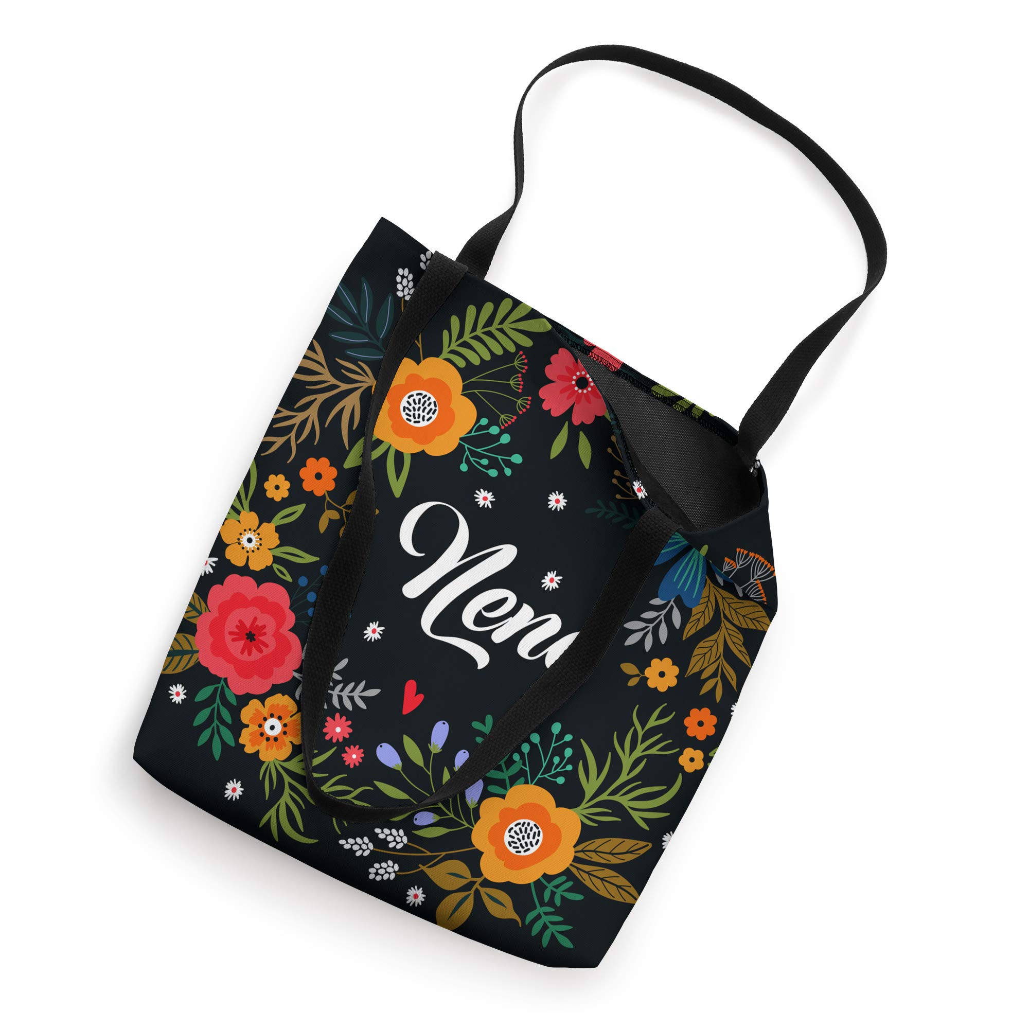 Floral Nene Tote Bag - Cute Canvas Shoulder Bag for Women, Best Gift for Mom, Daughter & Friends - Perfect for Shopping, Beach & Daily Use