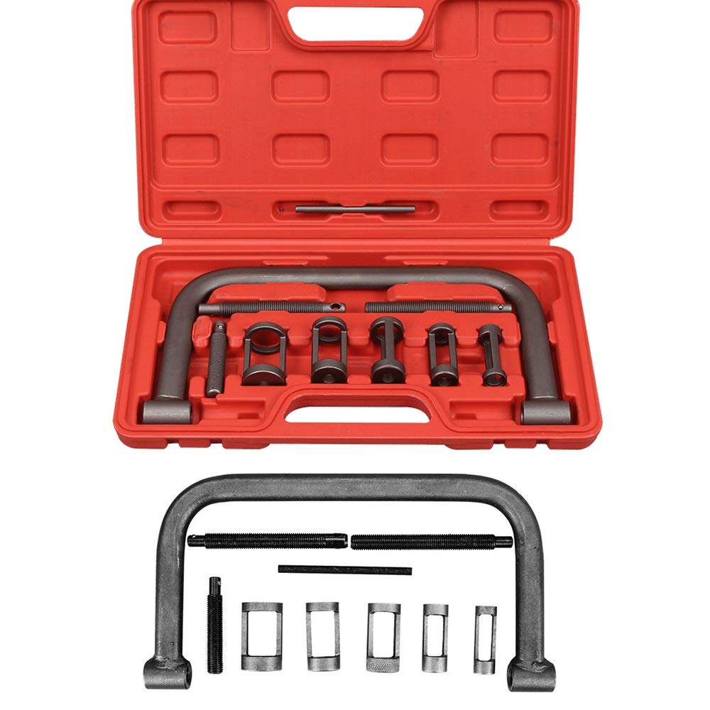Valve Spring Compressor Tool Kit - 10-Piece Automotive C-Clamp Compression Set for ATV, Car, Motorcycle & Small Engine Repair | Valve Removal & Installation Tool for DIY Mechanics & Professional Garage Use