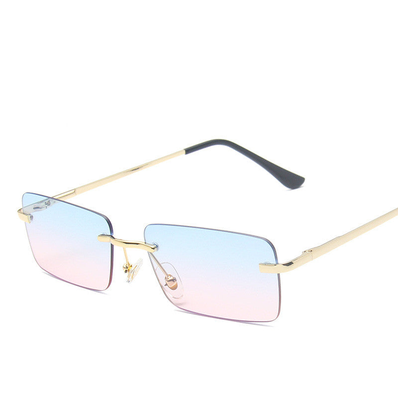 Stylish Rimless Square Sunglasses for Women - Trendy UV Protection Shades for Outdoor Activities & Fashion