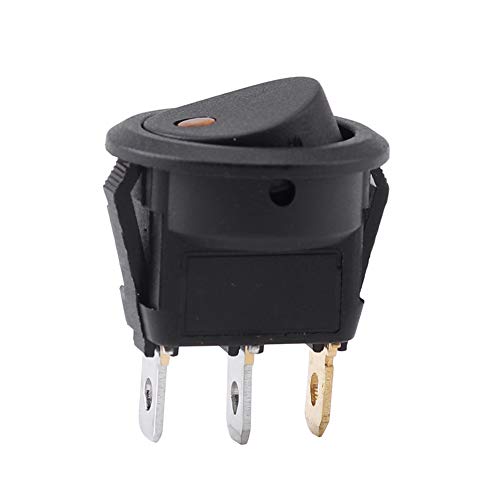 12V SPST Rocker Switch - Orange Light for Car, Van, Boat Dashboard