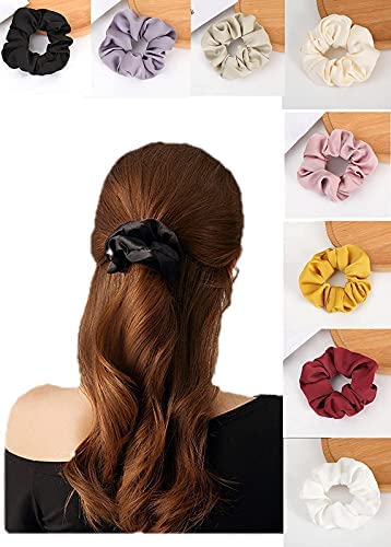 INDVIK Satin Silk Hair Scrunchies for Women - Soft Fluffy Hair Ties & Ponytail Holders for Fine & Curly Hair - 1pc Set (Perfect for Everyday Use, Work, Gym & Special Occasions)