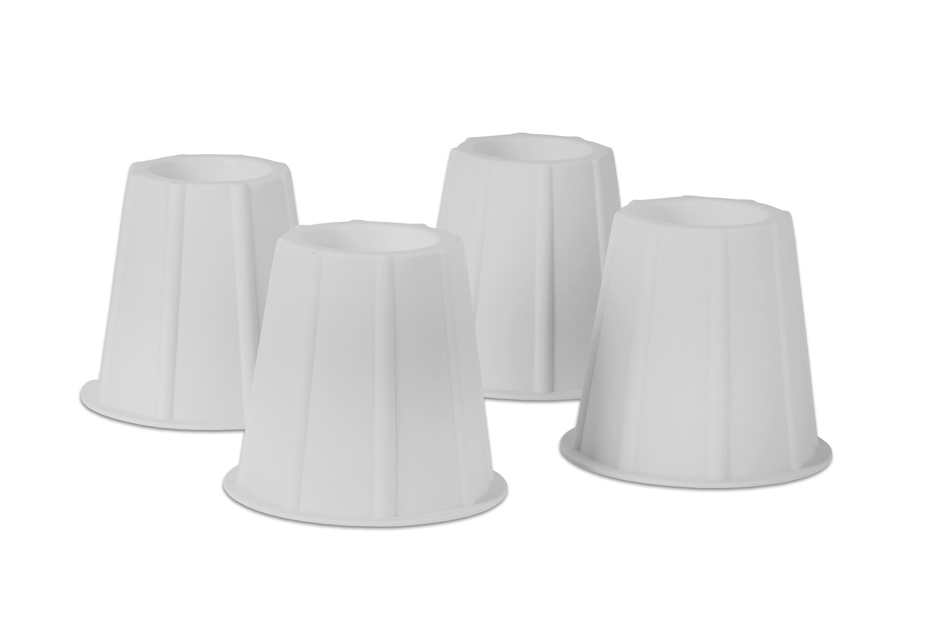 5-6 Inch Heavy Duty Bed Risers - Round Furniture Risers for Sofa & Couch - Stackable Under Bed Storage Solution - Ideal for College Dorms & Small Spaces - 4 Pack White - Perfect for Elevating Furniture & Creating Extra Storage Space