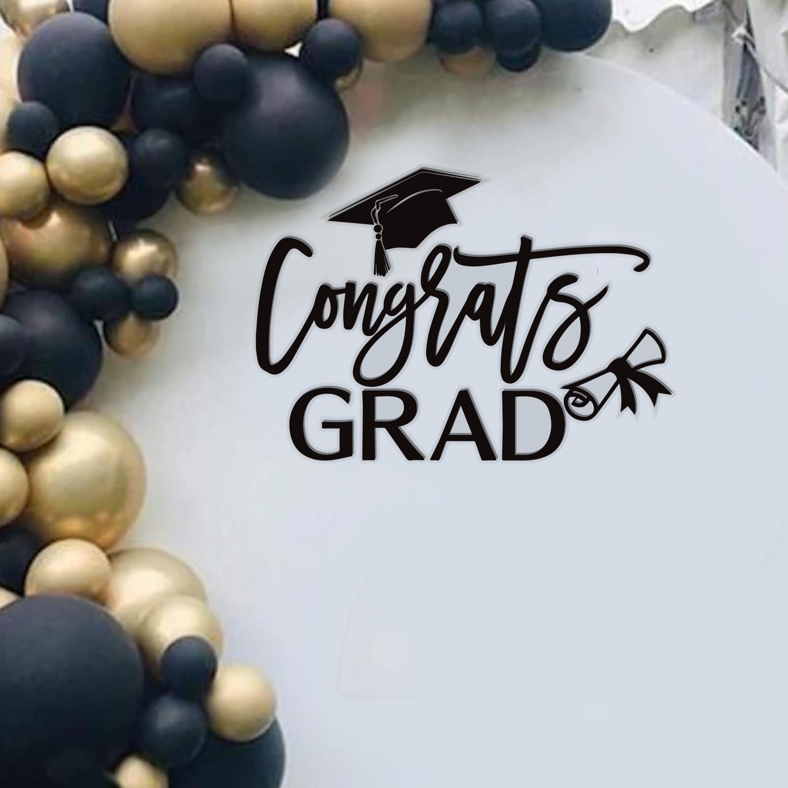 Class of 2025 Graduation Decal - Congrats Grad Vinyl Sign for Balloon Arch, Grad Party Decorations & Event Planning - Perfect for Graduation Ceremonies, School Celebrations and Photo Backdrops