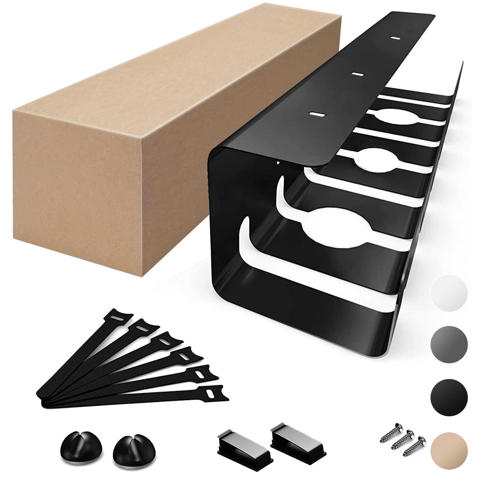 Oududianzi Cable Tray - Black | Premium Cable Management Tray & Desk Cable Organizer | Wire Cover for Power Strips & Electronics | Perfect for Home Office, Gaming Setup & Workspace Organization