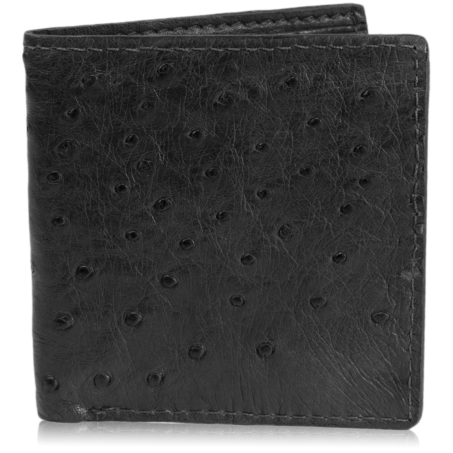 Premium Ostrich Leather Slim Wallet for Men - 12 Card Slots RFID Blocking - Stylish & Durable Bifold Wallet for Everyday Use, Travel & Business