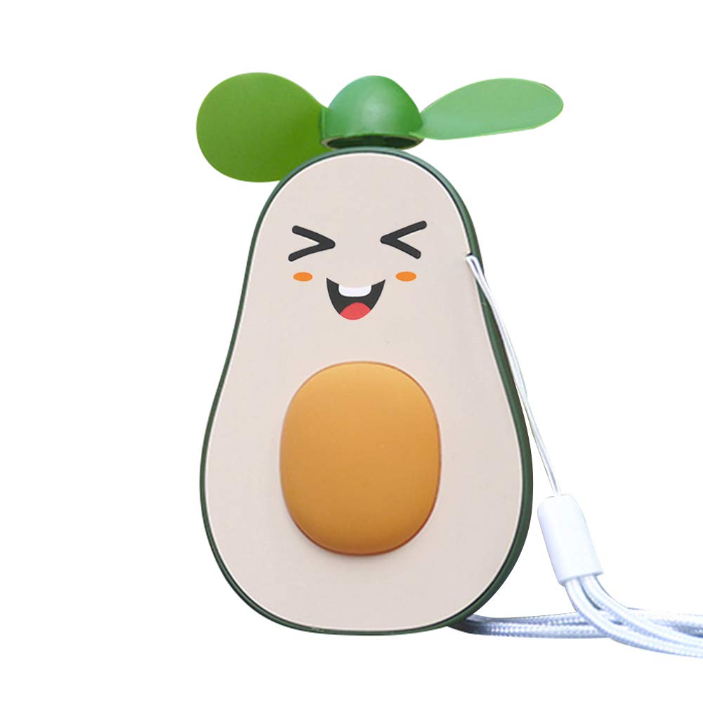 Portable Mini USB Rechargeable Handheld Fan - Cute Smile Avocado Design, Personal Cooling Fan for Summer | Perfect for Travel, Office, Home & Outdoor Activities | Stay Cool at Work, Beach, Camping & Daily Commute