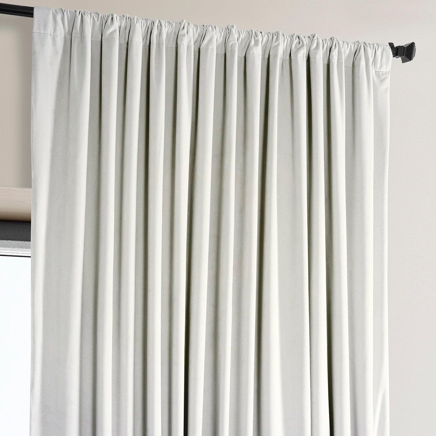 Misty White Extra Wide Signature Plush Velvet Blackout Curtains for Bedroom & Living Room - Noise Reducing Thermal Insulated Drapes for Hotels, Home Theater, and Nursery