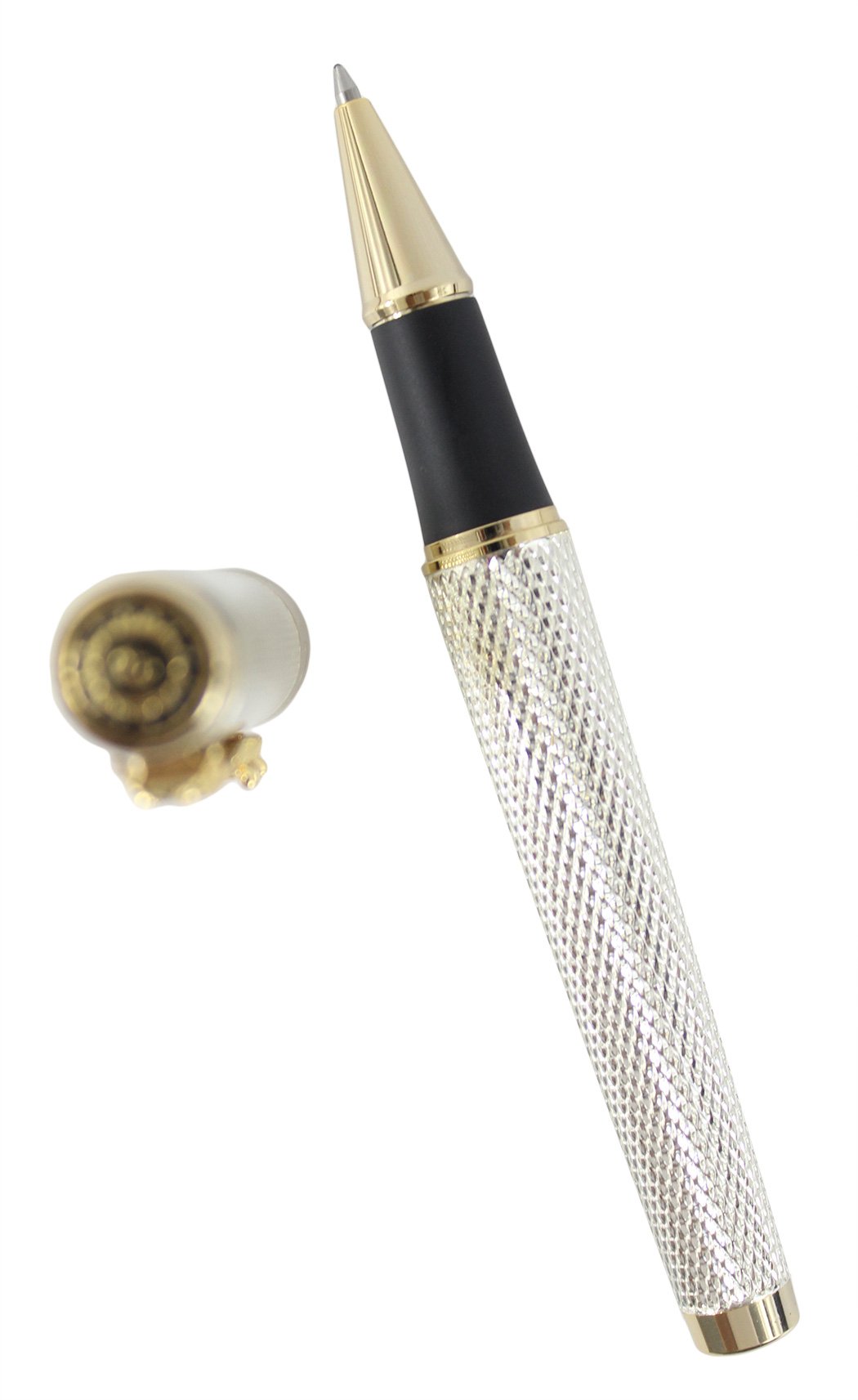 Premium Silver Eastern Dragon Clip Embossing Rollerball Pen with Gift Box - Elegant Writing Instrument for Business, Gifting & Calligraphy | Office, Wedding & Special Occasion Use