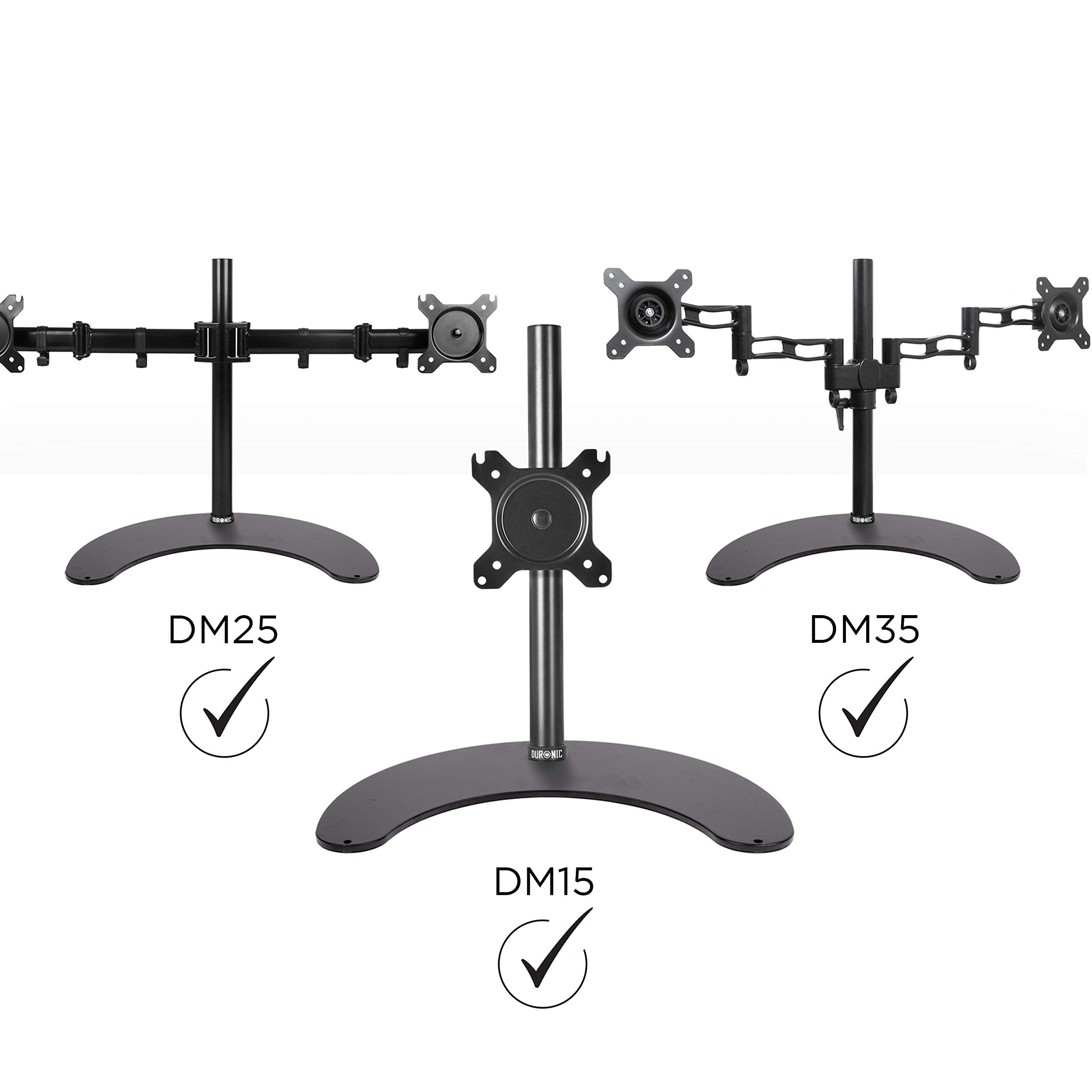 Duronic DM25D Heavy Duty Monitor Stand for Pole | Compatible with DM15, DM25, DM35, DM453 Poles | Flat Freestanding Desk Base | Secure Alternative to Clamp/Grommet Mounting | Perfect for Office Workstations, Home Desks & Multi-Monitor Setups