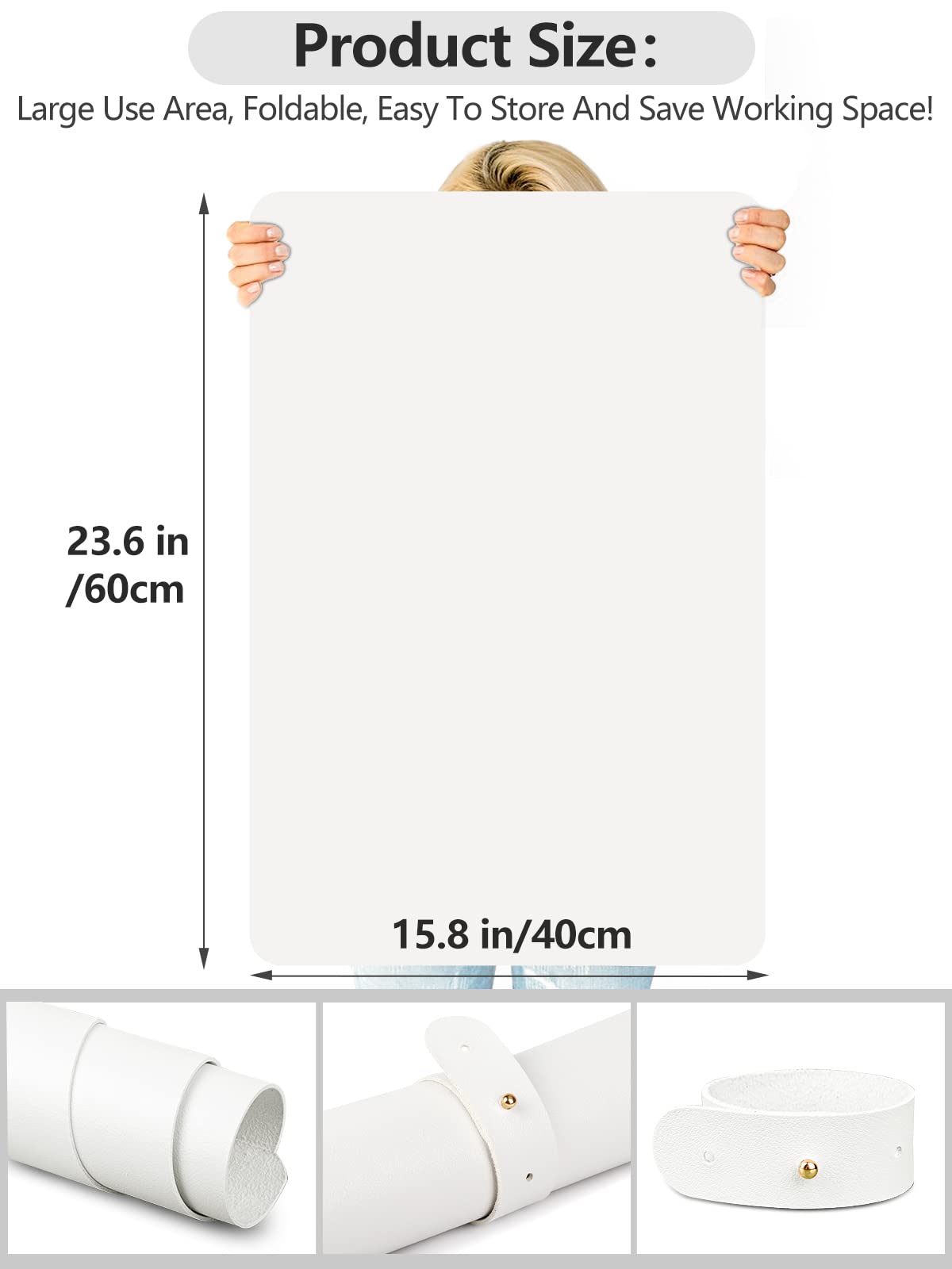 Soft Microfiber PU Leather Nail Art Table Mat - Foldable Acrylic Nail Hand Rest Pillow & Manicure Pad for Salon & Home Use | Non-Slip Desk Mat for Nail Cushion & Arm Support