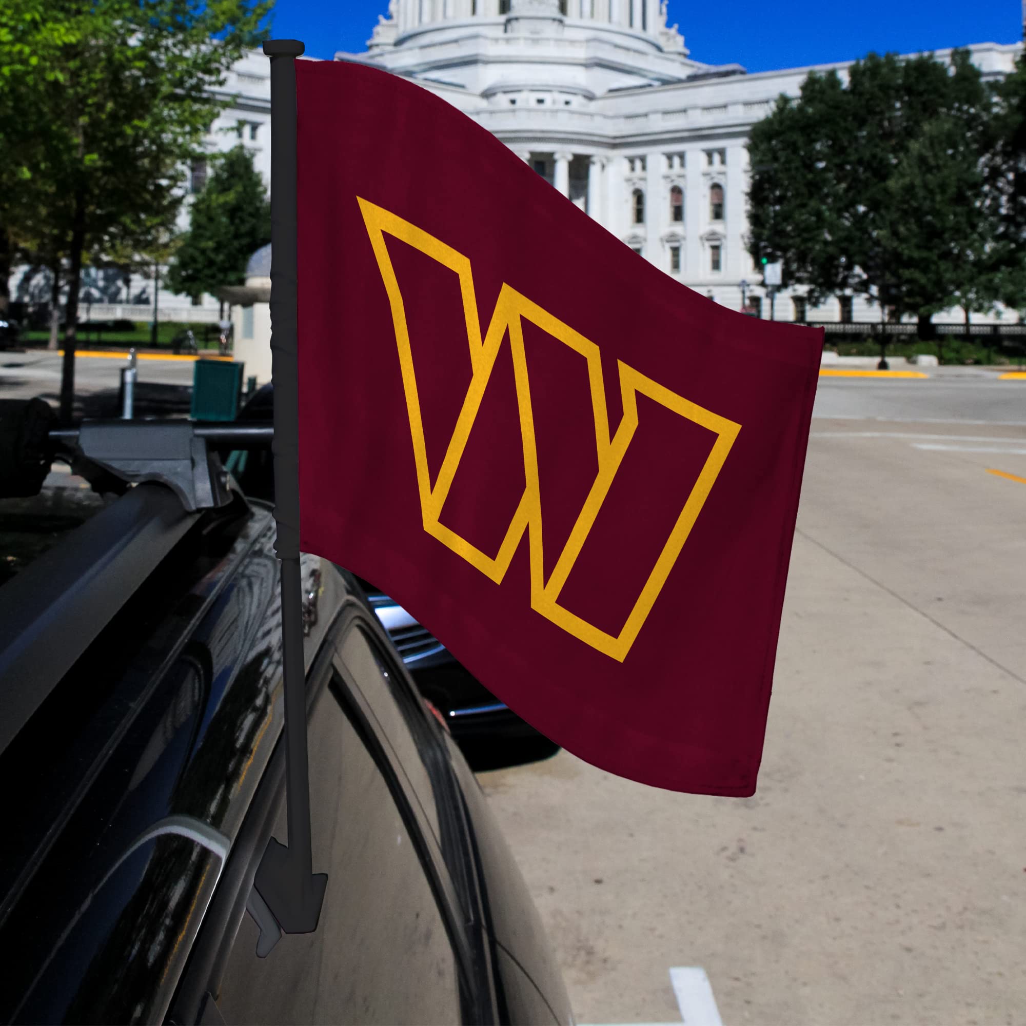 NFL Car Flag Double Sided - Officially Licensed Team Logo - Durable Polyester Car Accessory for Game Day Tailgating & Road Trips
