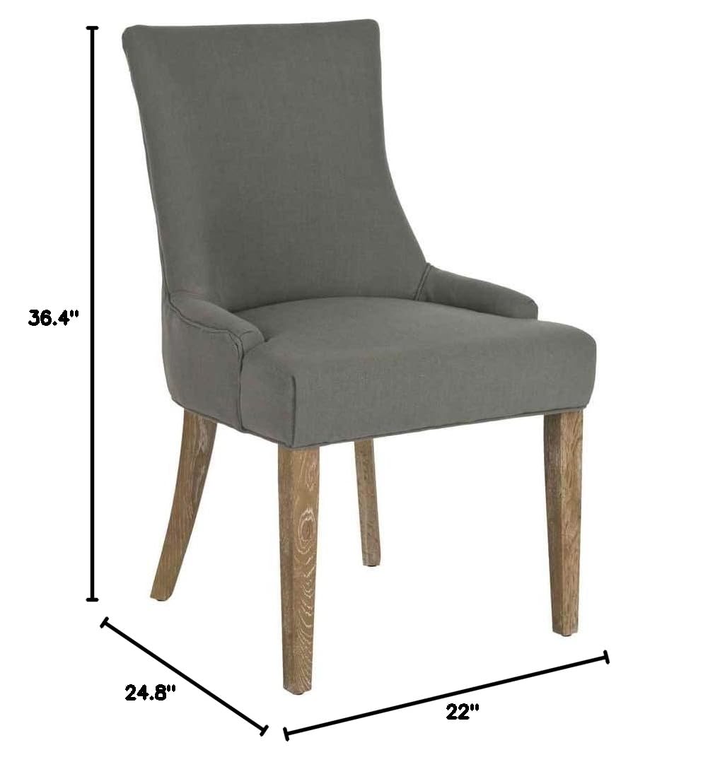 Safavieh Mercer Collection Lester Dining Chairs - Dark Granite Finish - Set of 2 - Modern Kitchen & Dining Room Furniture for Home Decor
