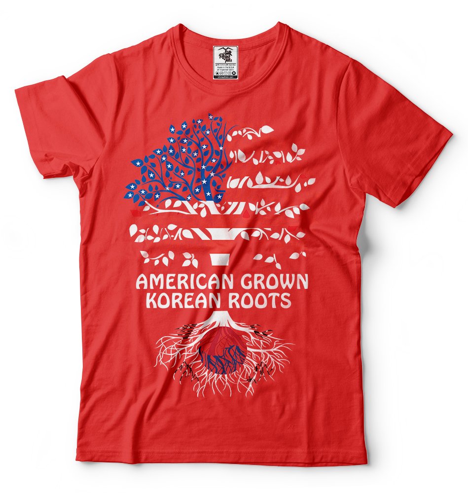 Korean Roots T-Shirt - Soft Cotton American Grown Tee for Korea Day | Comfortable Casual Wear for Korean Culture Enthusiasts & Heritage Celebrations