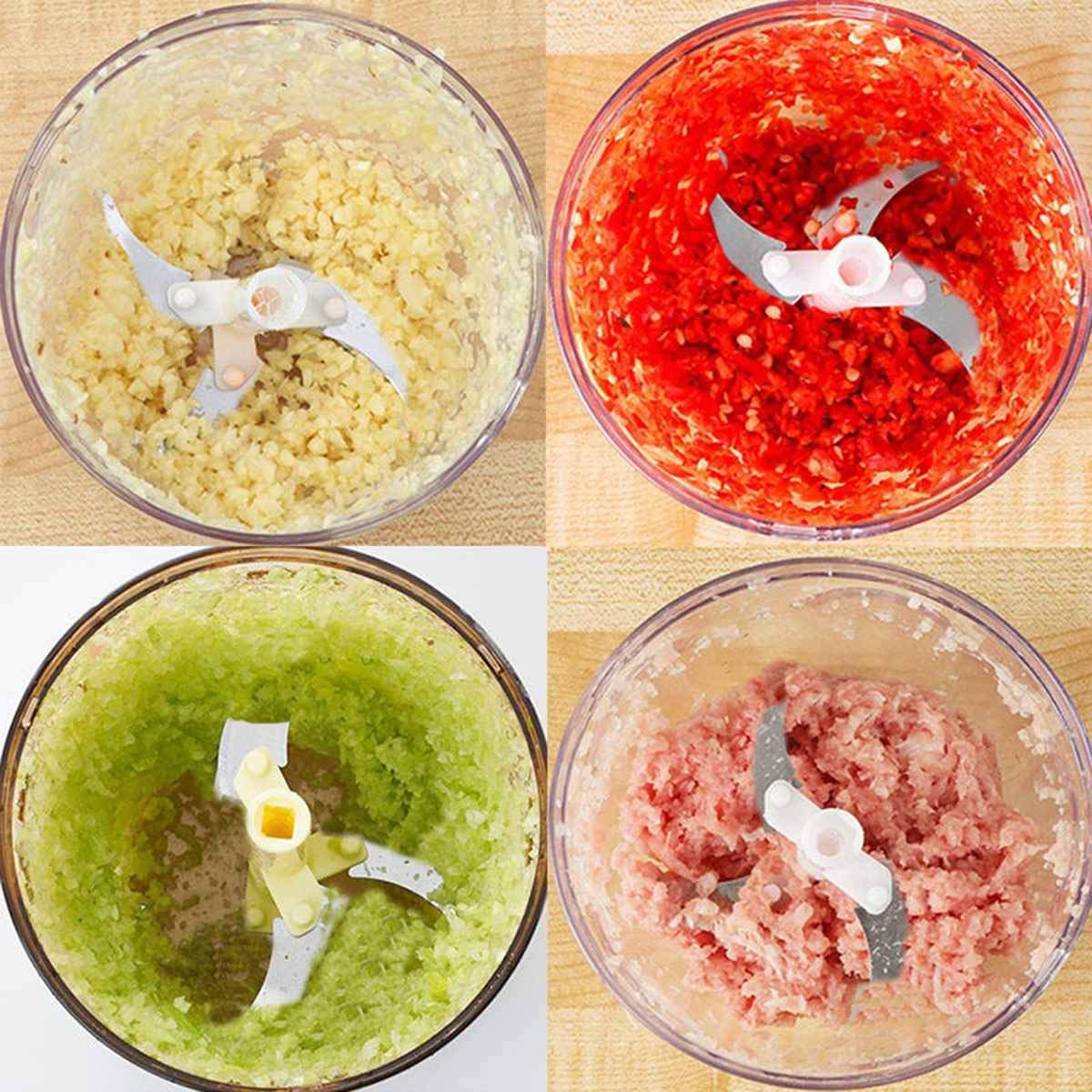 500ml Manual Food Chopper - Vegetable Chopper, Shredder & Meat Grinder - Multifunctional Kitchen Tool for Salsa, Baby Food & Meal Prep (Red) - Perfect for Home Cooking & Camping