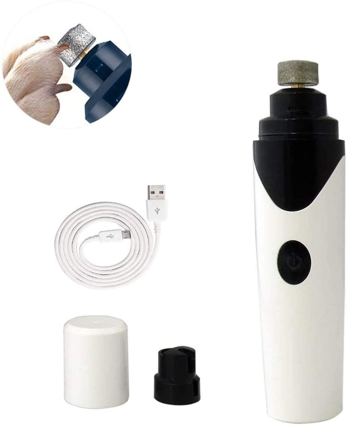 LINNNZI Rechargeable Dog Nail Grinder - Professional Pet Nail Trimmer with USB Charging for Dogs & Cats | Safe & Quiet Nail Grooming Tool for Small to Large Pets | Perfect for At-Home Pet Care & Grooming Sessions