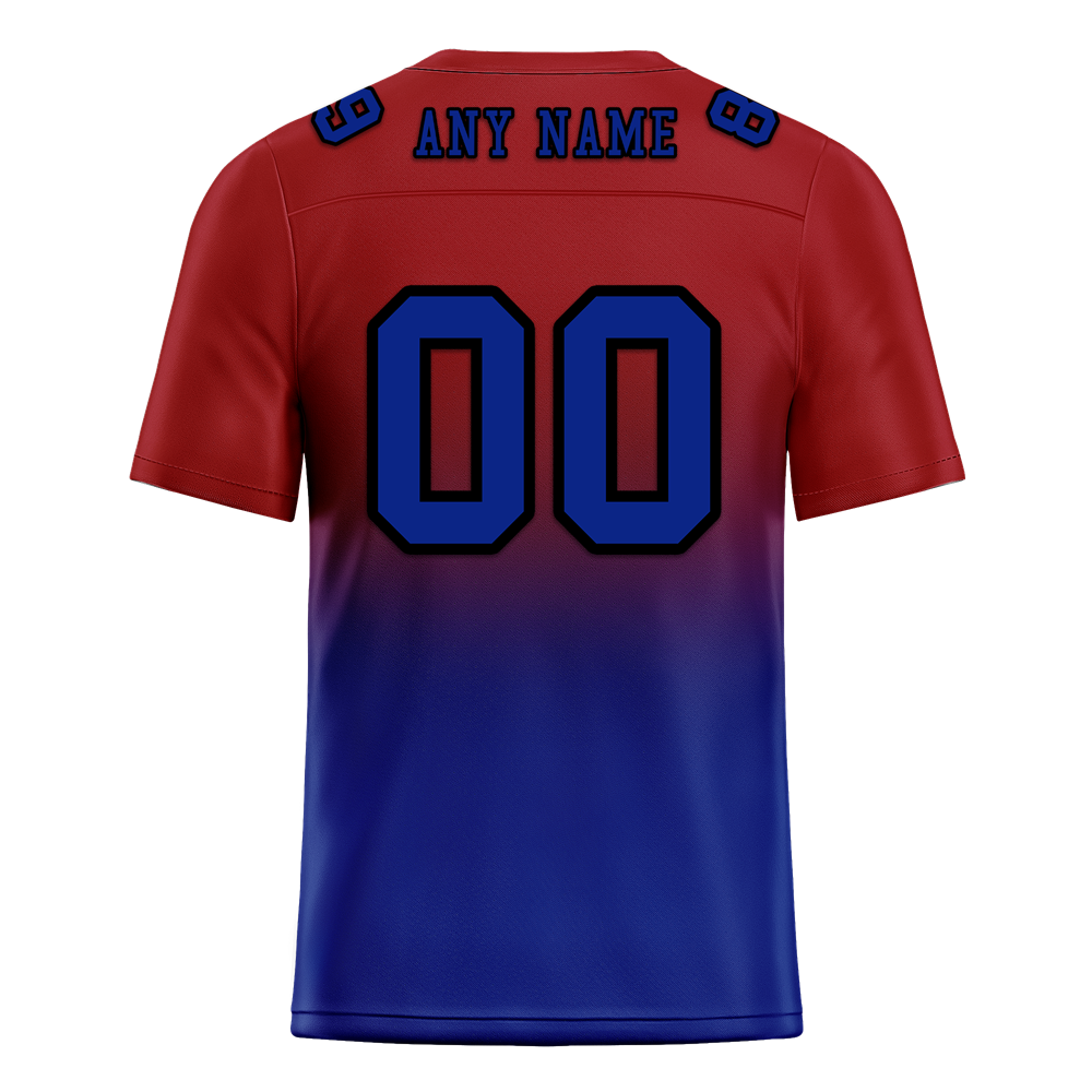 Custom Brown & Blue Fade Personalized Football Jersey FBJ02 - Authentic Sports Apparel for Games, Training & Fan Events