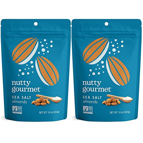 Keto Sea Salt Almonds - Healthy Farm Fresh Snacks for Heart & Energy Boost (2 Pack)