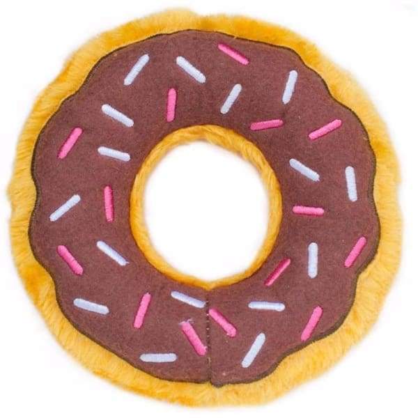 ZippyPaws Junior Donutz Dog Toy - Chocolate Flavor Chew Toy for Small & Medium Dogs | Interactive Play & Training Treat Toy | Perfect for Puppies, Teething, and Indoor/Outdoor Fun