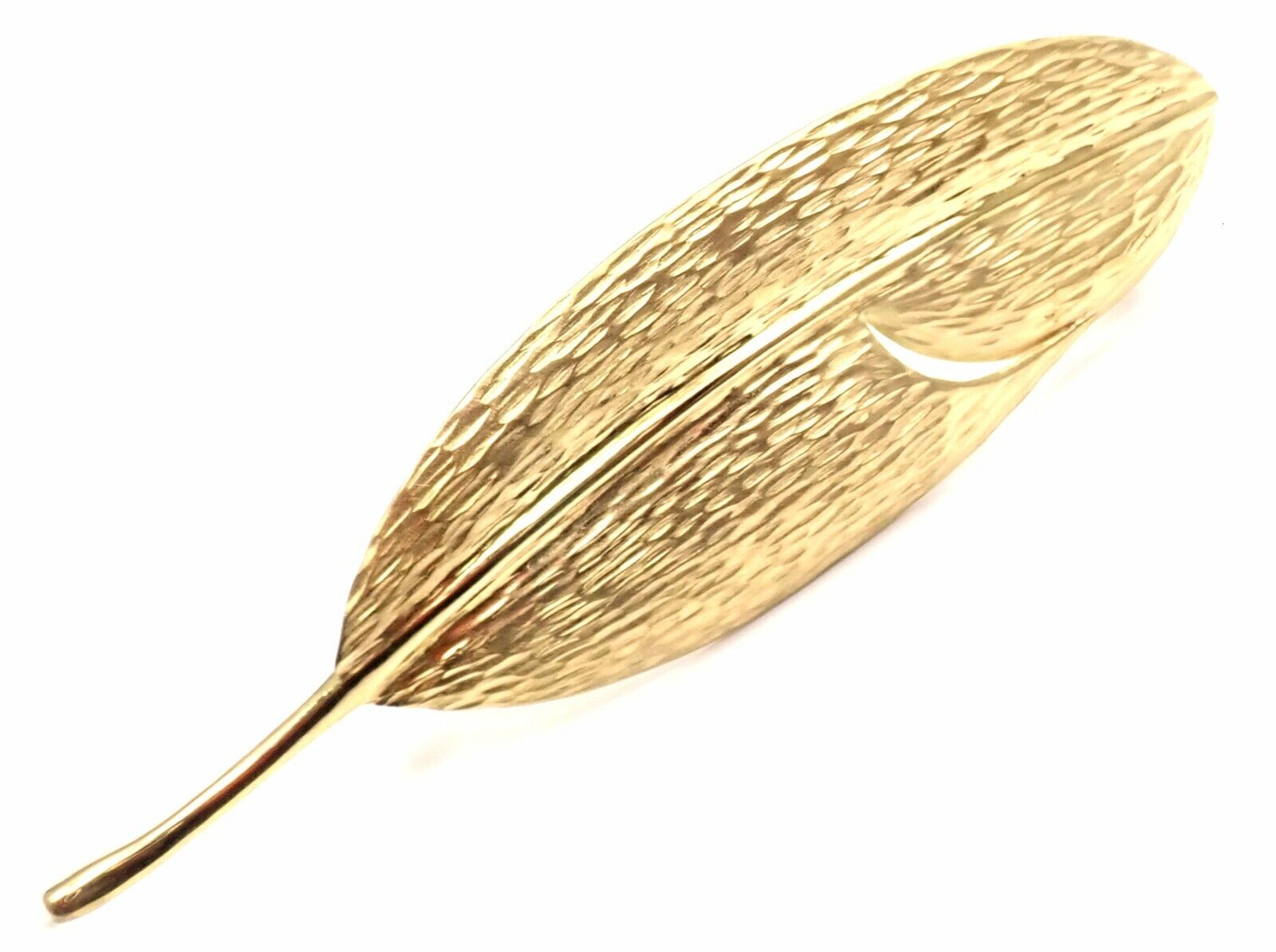 Authentic Tiffany & Co Angela Cummings 18K Yellow Gold Leaf Pin Brooch - Elegant Jewelry for Women, Perfect for Weddings, Parties & Special Occasions