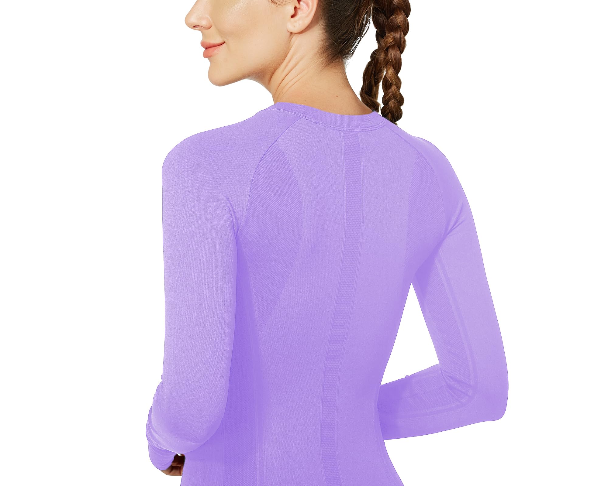 MathCat Women's Long Sleeve Workout Shirts - Quick Dry Athletic Tops & Seamless Yoga Shirts for Gym, Running & Fitness Training