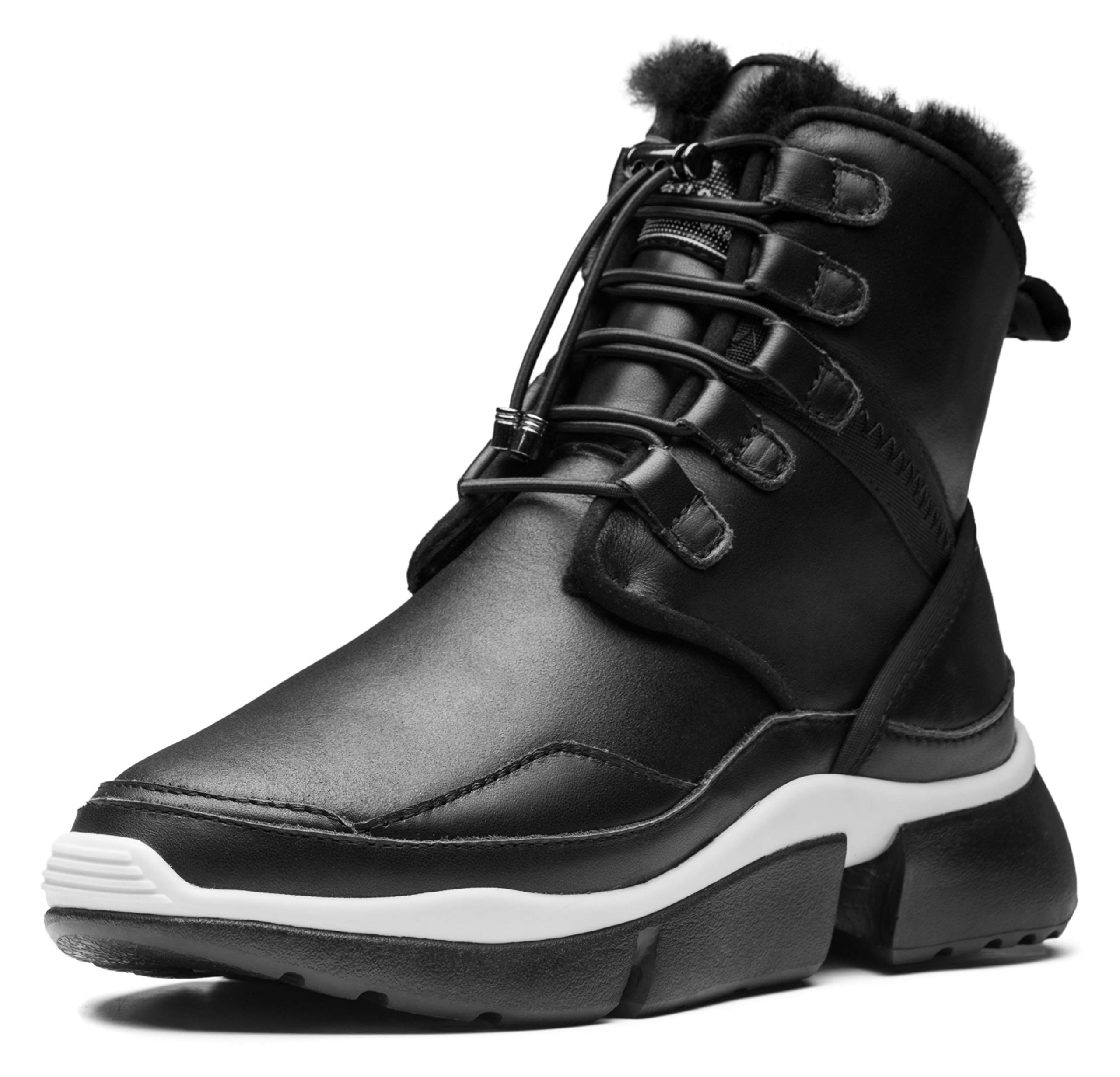 AUMU Women's Winter Snow Boots with Lace-Up Design & Hidden Heel - Waterproof Slip-Resistant Comfortable Boots for Cold Weather, Outdoor Activities & Snowy Days