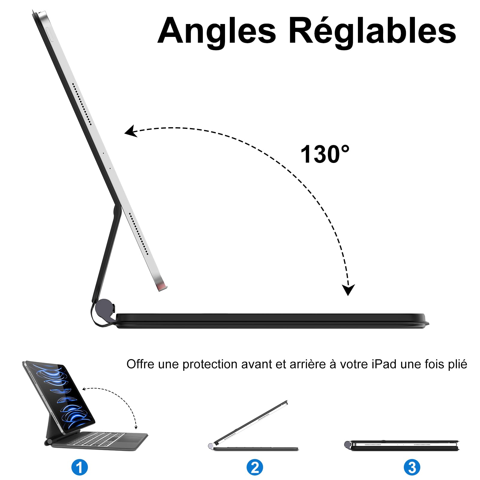 JADEMALL Magic Keyboard for iPad Air 13