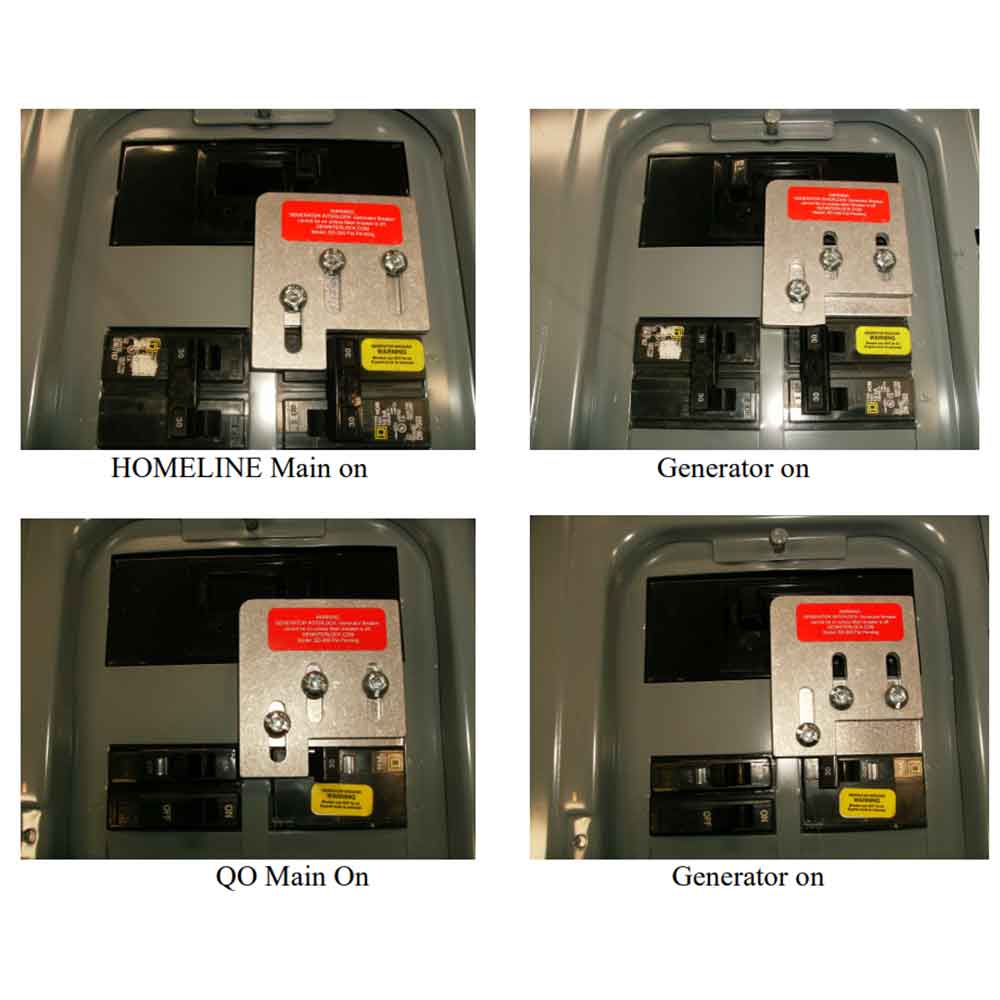 GenInterlock SD 200A Generator Interlock Kit - Compatible with Square D QO & Homeline 150/200 Amp Breaker Panels - Safe Backup Power Solution for Home & Emergency Use