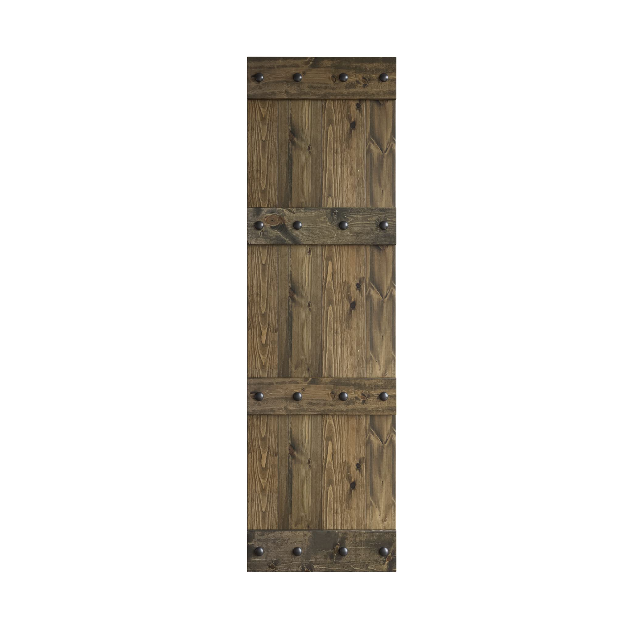 24in x 84in Castle-Series DIY Knotty Wood Sliding Barn Door - Aged Barrel Finish - No Hardware Kit Included - Perfect for Farmhouse, Rustic Home Decor & Bedroom Closet Doors