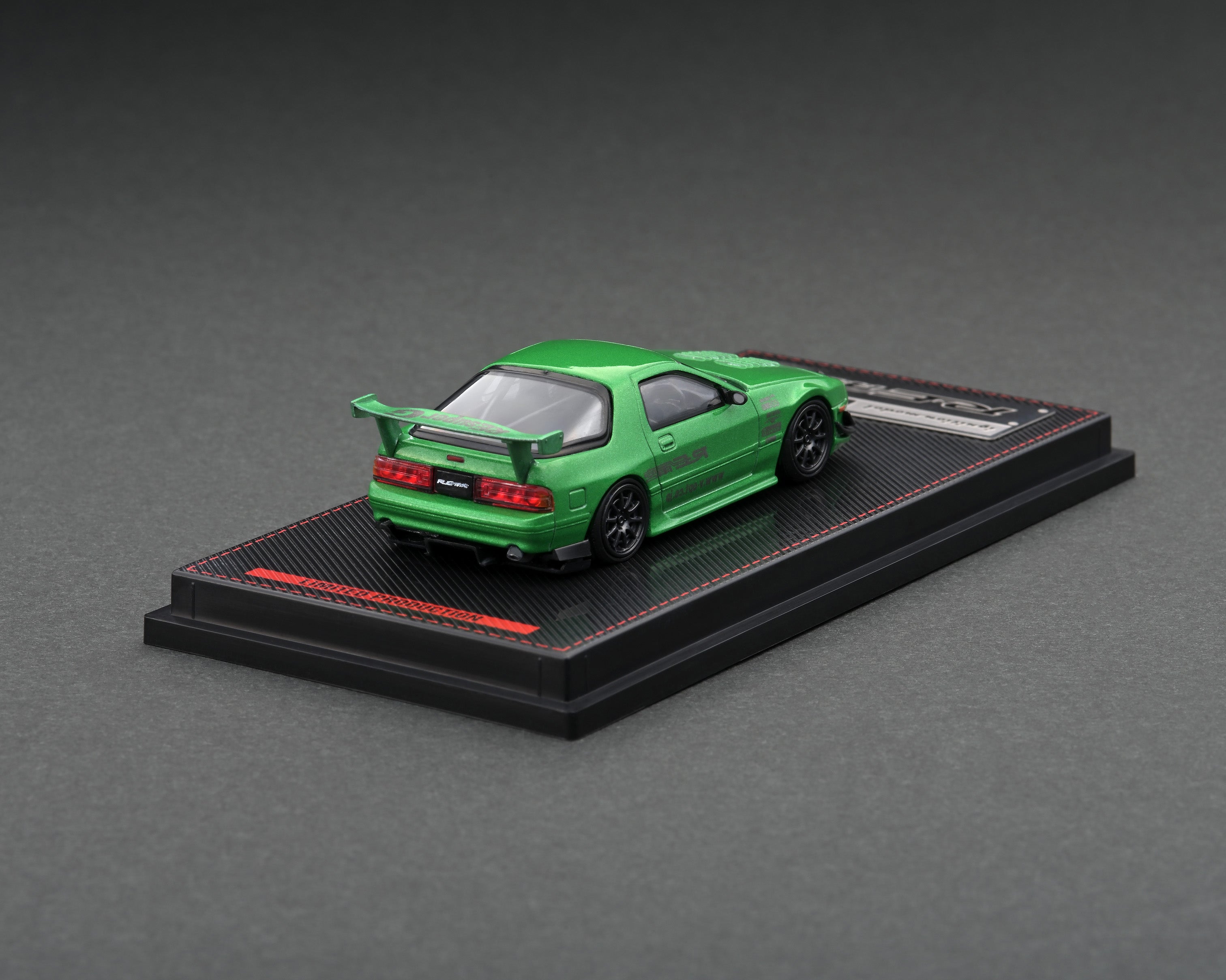 1/64 Scale Mazda RX-7 FC3S RE Amemiya Green Metallic Diecast Model Car - Perfect for Collectors, Display & Racing Enthusiasts