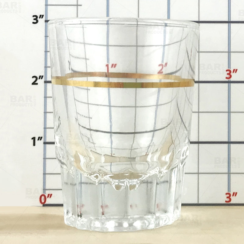 BarConic® 2oz Shot Glass with Gold 1oz Measuring Line - Premium Barware for Cocktails, Whiskey, Tequila & Party Drinks - Perfect for Home Bars, Restaurants & Entertaining