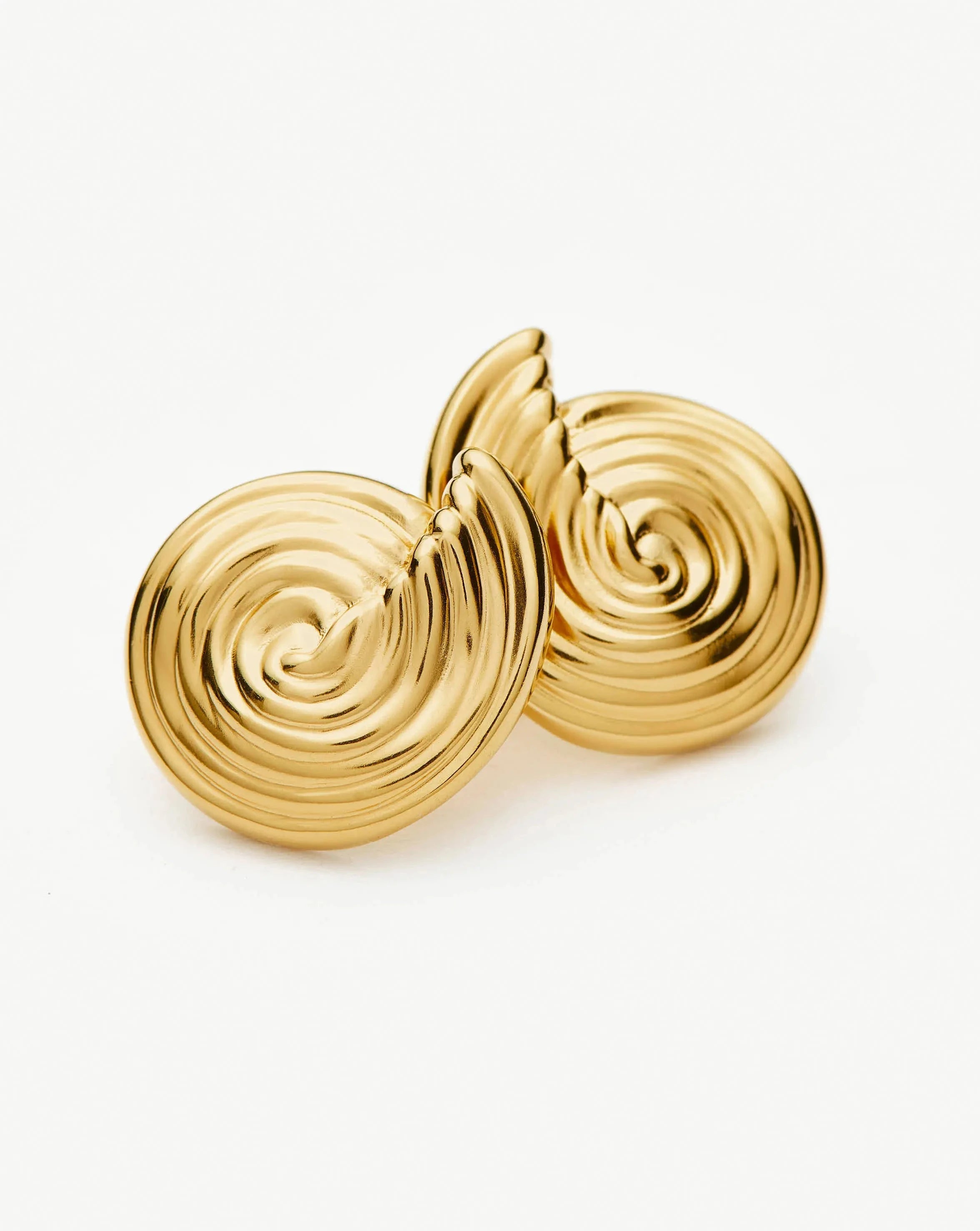 18k Gold Plated Spiral Small Stud Earrings for Women - Minimalist Elegant Jewelry for Everyday Wear, Date Night & Gift Giving