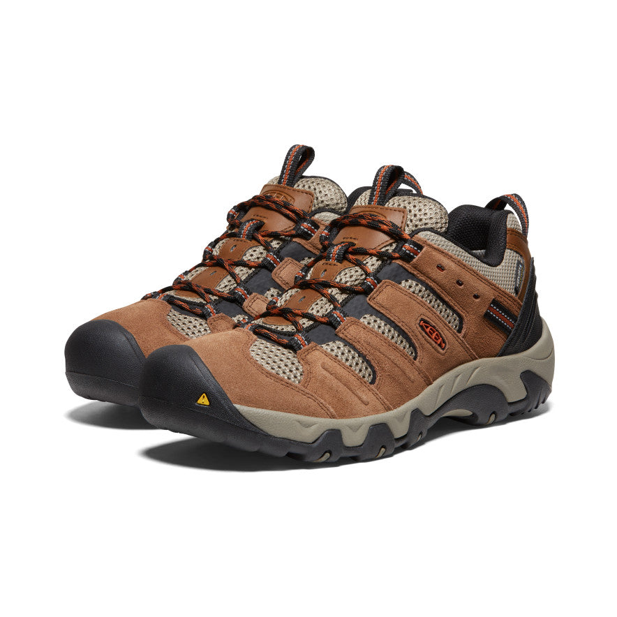 Men's Waterproof Hiking Shoes - Lightweight Outdoor Trekking Boots for Men | Bison/Fossil Orange Color | Perfect for Trail Running, Camping & Mountain Climbing