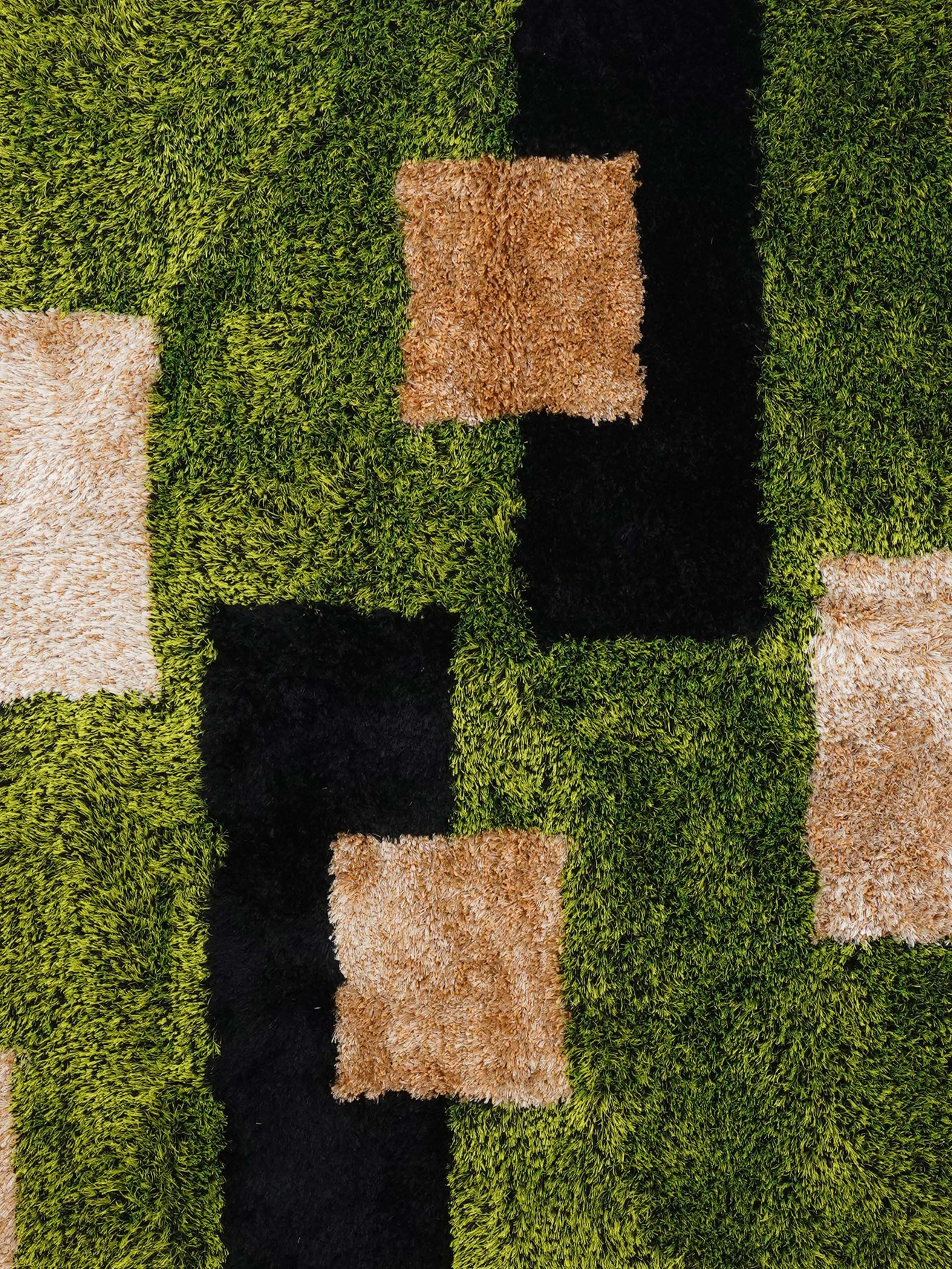Modern Cubic Hand Tufted Wool Area Rug - Soft Non-Slip Living Room Carpet for Bedroom, Nursery & Home Decor