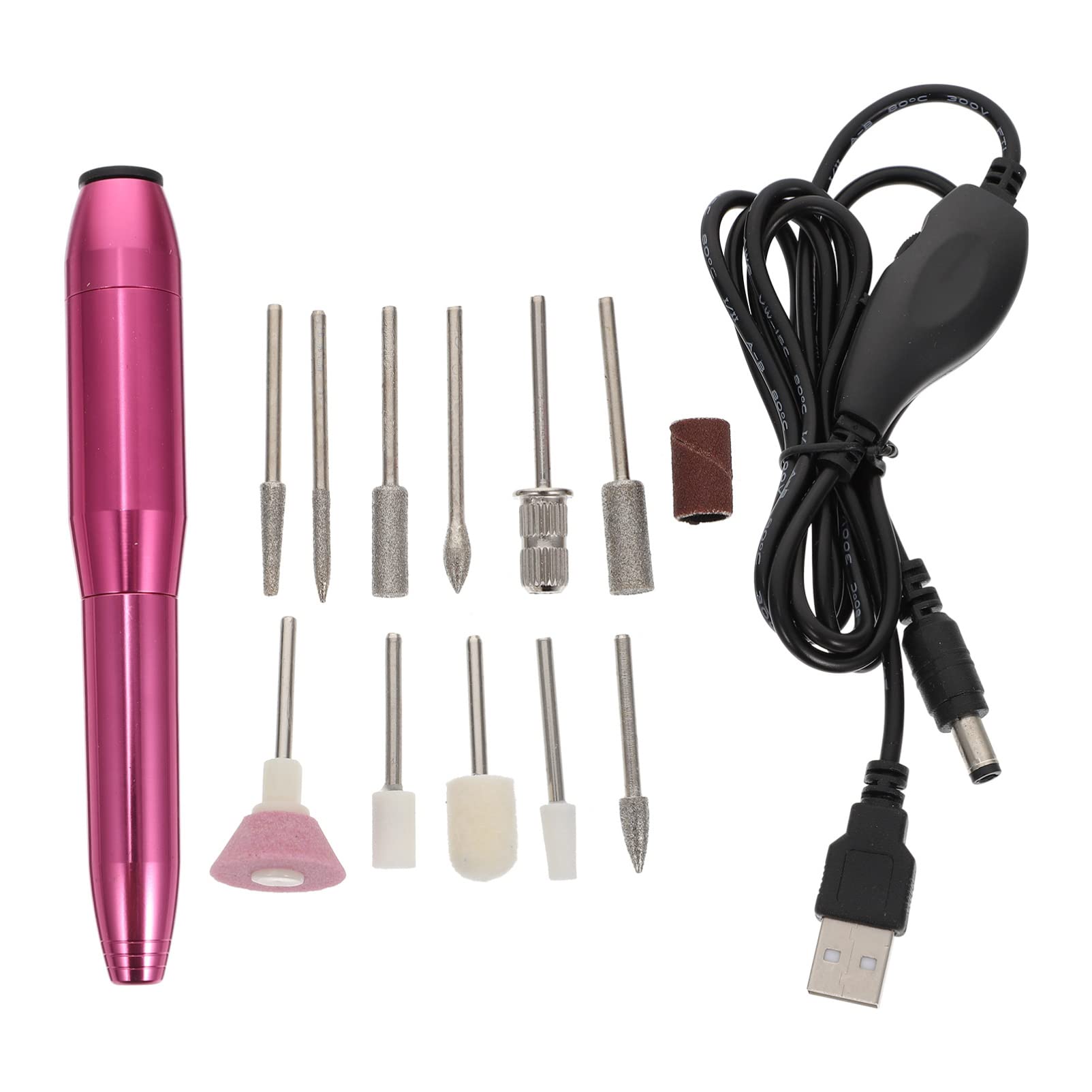 Lurrose Professional Electric Nail Drill Kit - Cordless Nail File & Manicure Sander with 6 Bits, Nail Polish Trimmer & Grinder for Home & Salon Use - Perfect for Acrylic, Gel Nails & Pedicures