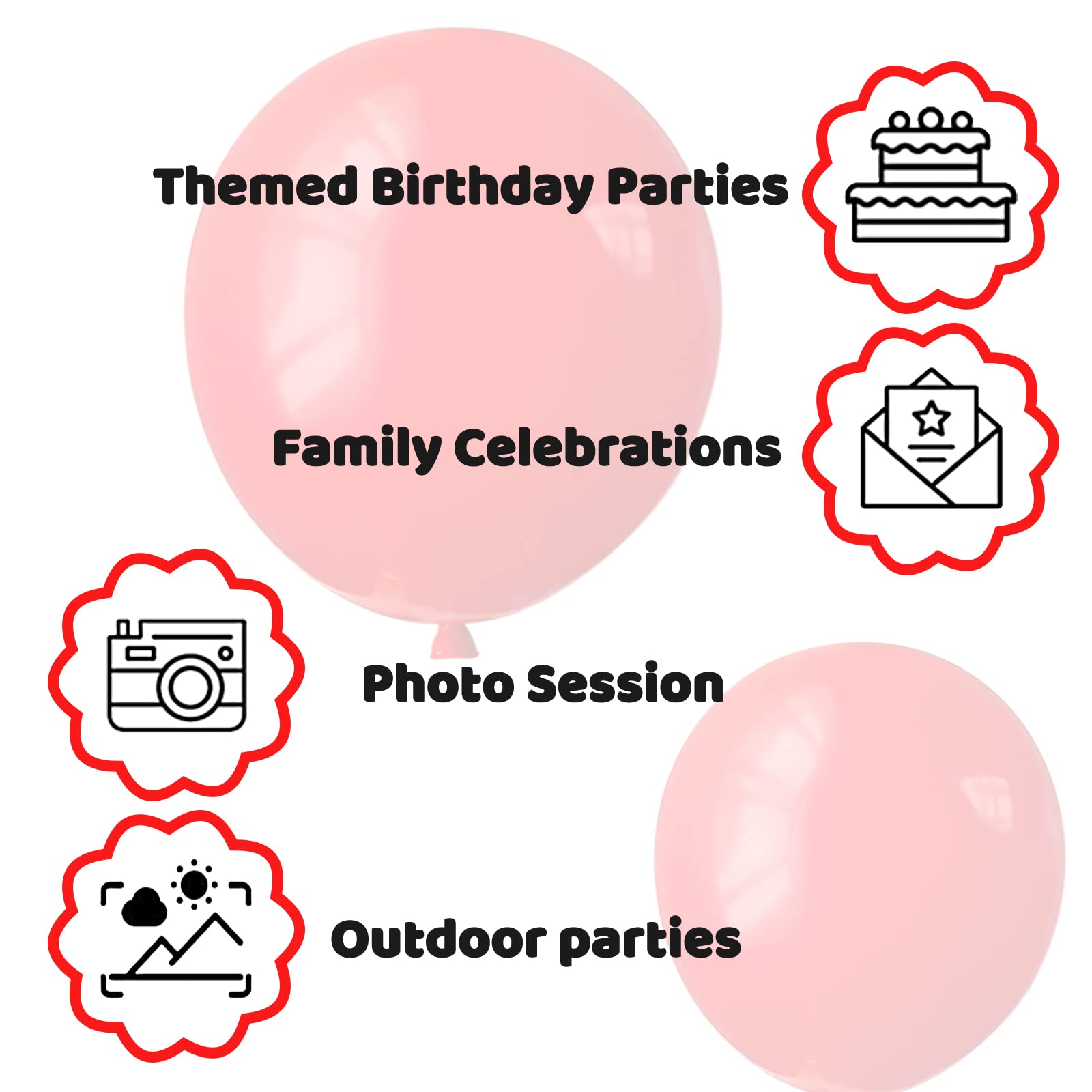 110pcs 12 Inch Red Latex Balloons for Birthday Party, Valentine's Day, Wedding Decorations - Includes 2 Ribbons | Perfect for Party Decor, Photo Backdrops & Special Events