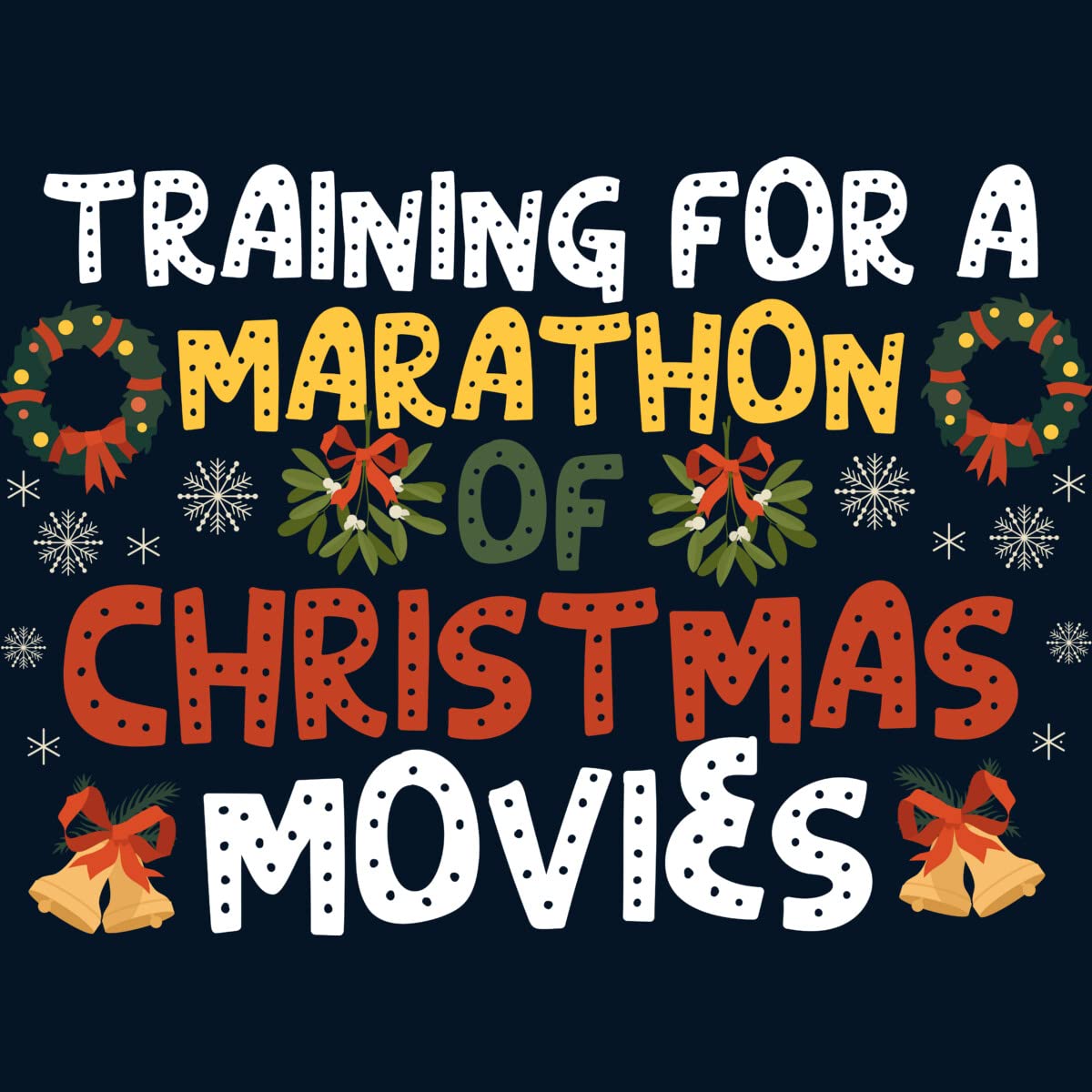 Design By Humans Men's Marathon Christmas Movie Training Graphic T-Shirt - Funny Holiday Tee for Movie Nights & Festive Gatherings