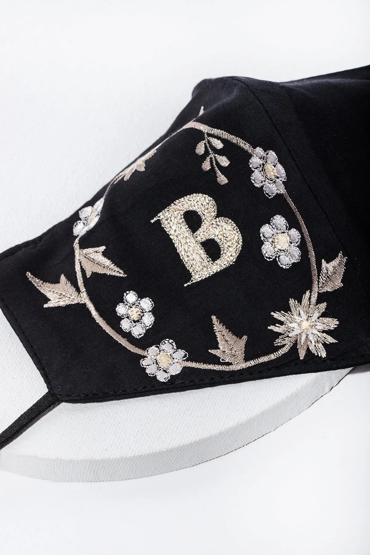 Custom White Embroidered Monogram Face Mask - Personalized Cotton Washable Reusable - Perfect for Travel, Work & Daily Protection