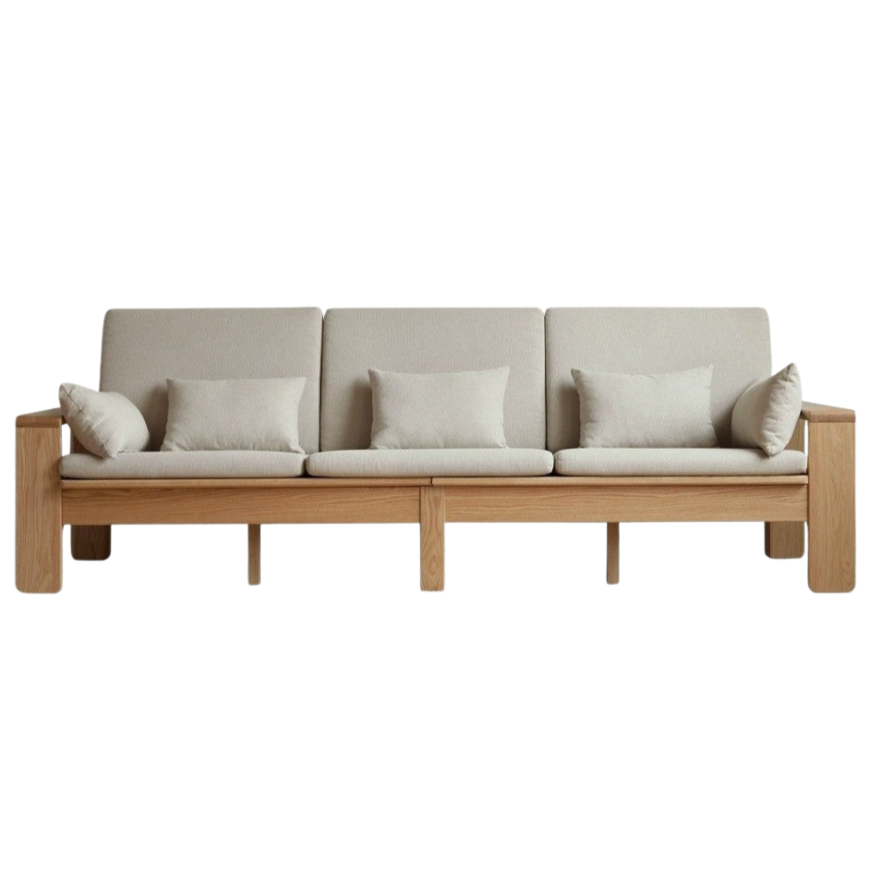 106.2х30.7х36.2 inch / 270х78.5х92сm / Natural Wood -  gravel white large three-seater