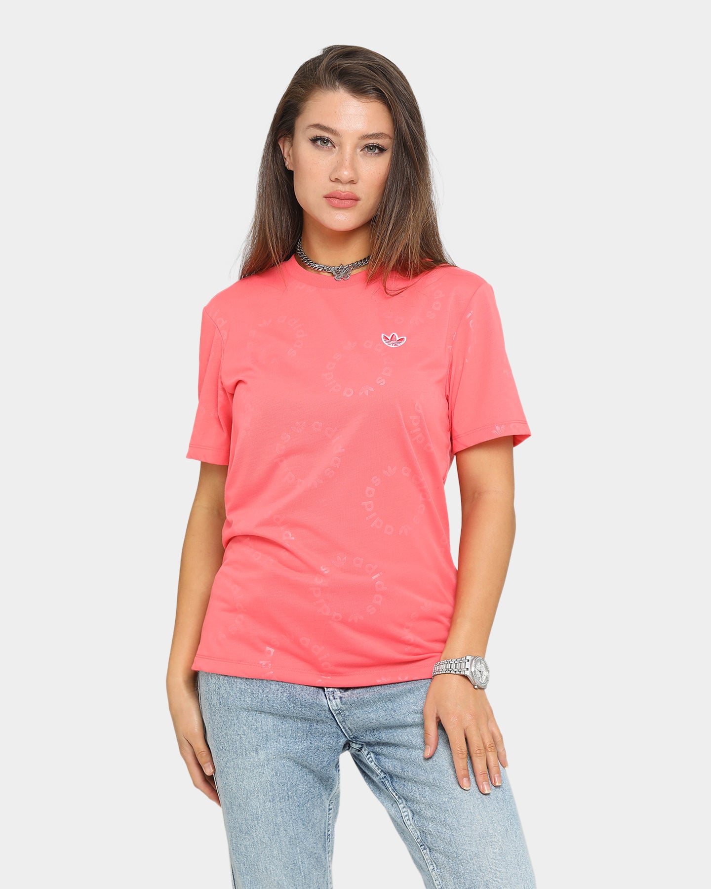 Adidas Women's Short Sleeve T-Shirt - Magenta Pink Athletic Top for Running, Gym & Casual Wear