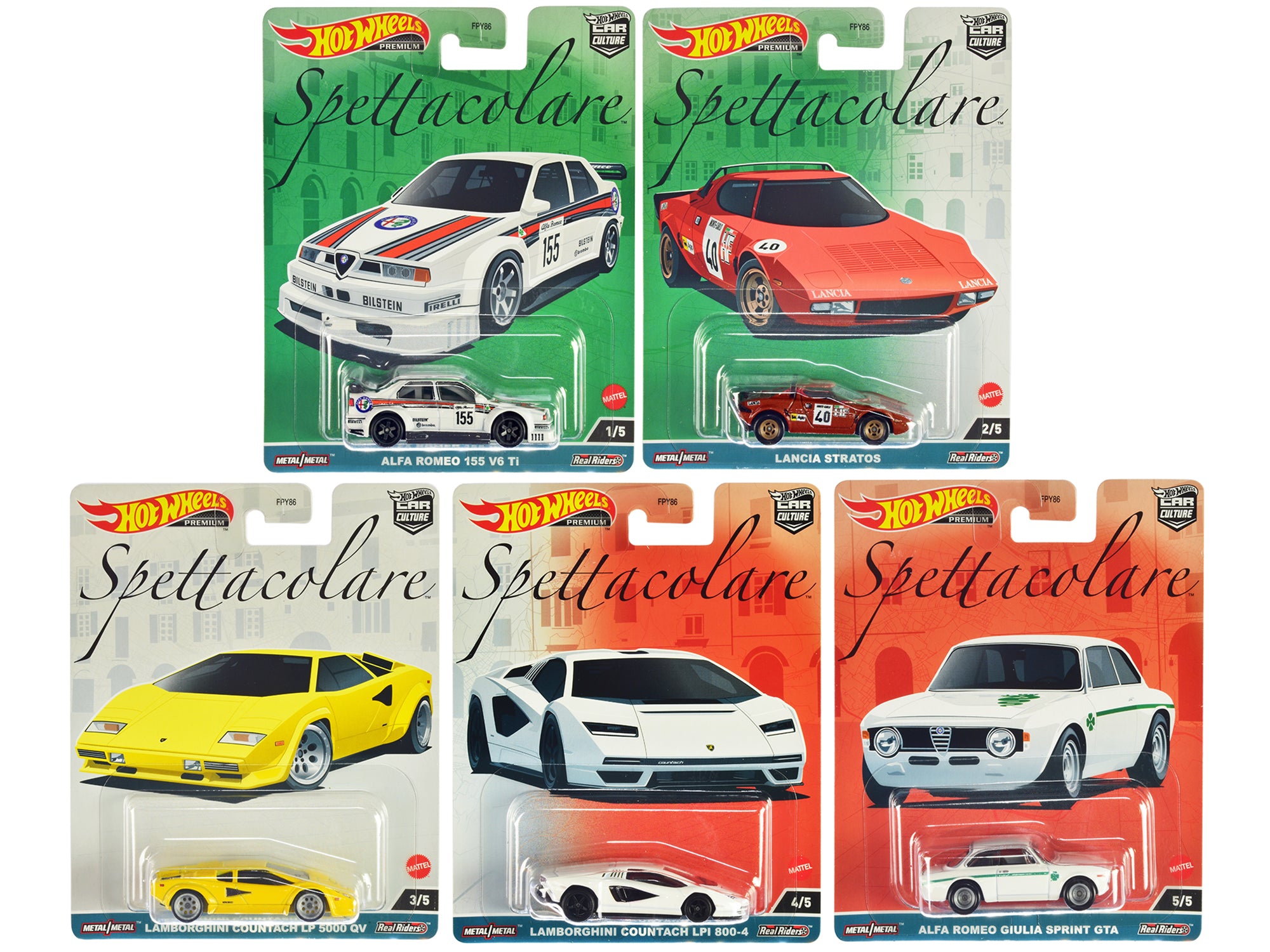 Hot Wheels 5-Piece Car Culture Series Diecast Model Cars Set - Collectible Toy Vehicles for Display & Play - Perfect for Car Enthusiasts, Gift Giving & Home Decor