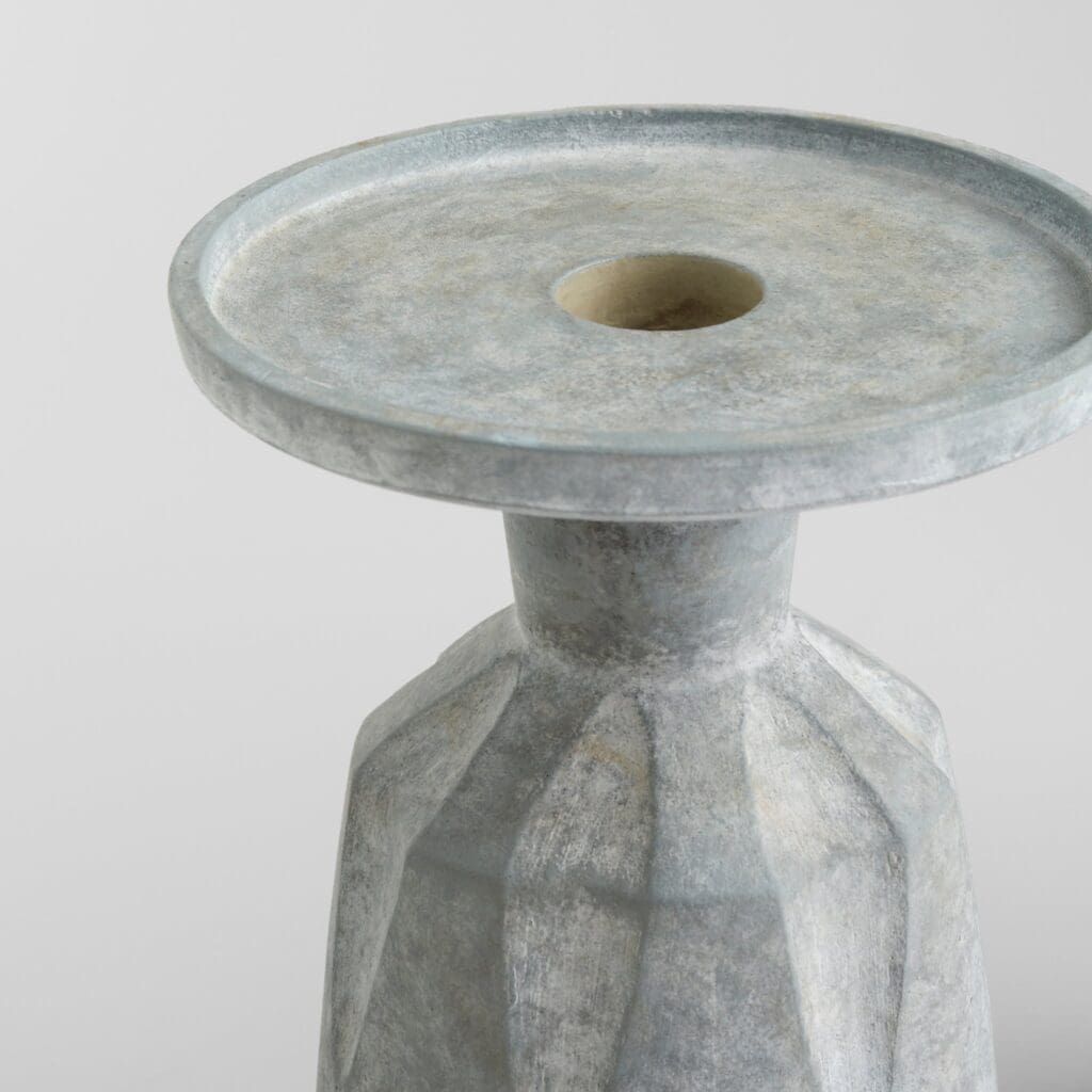 Cyan Design 11563 Attalus Grey Medium Candle Holder - Elegant Home Decor for Dining Table, Wedding Centerpiece & Living Room Accent