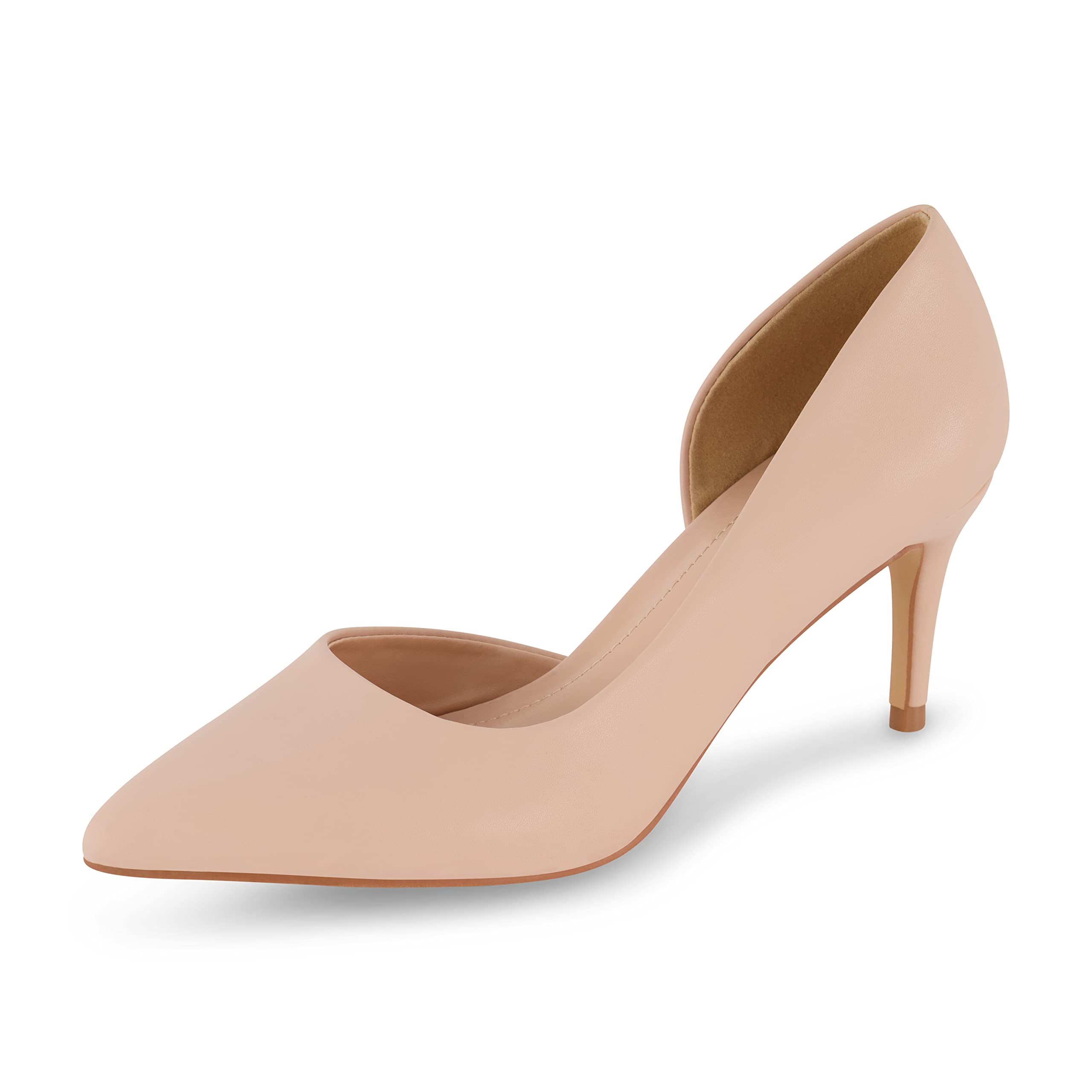 CUSHIONAIRE Women's Parma Comfortable Dress Pump with Memory Foam Insoles - Wide Width Available in Blush Size 7 W - Perfect for Office, Wedding & Formal Occasions