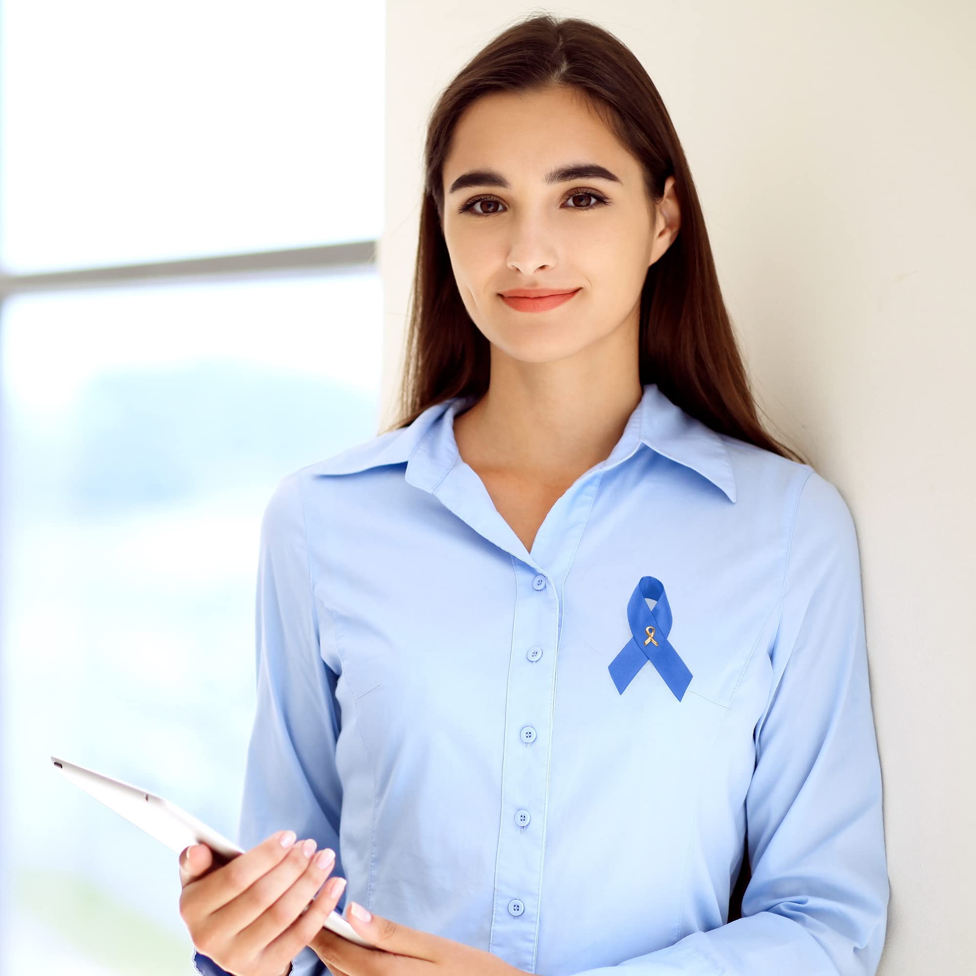 Satin Esophageal Cancer Awareness Ribbon Pins - Periwinkle Fundraising Pins for Charity Events, Gifts & Support - Perfect for Fundraisers, Awareness Campaigns & Memorial Gifts