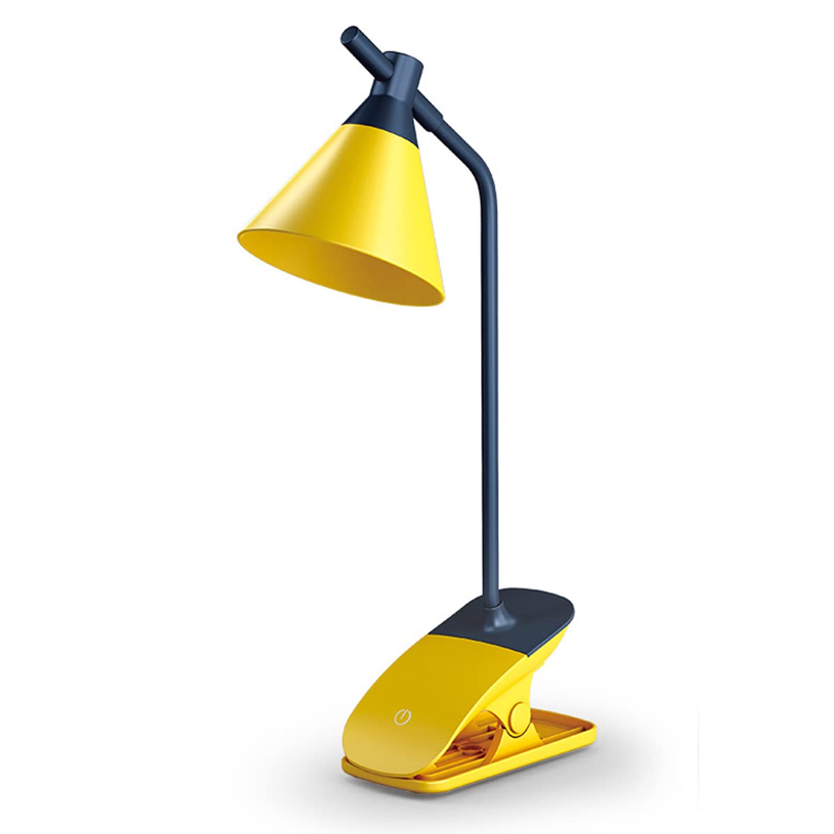 HMAKGG Rechargeable Clip-On Reading Light with 3 Color Temperatures - Dimmable USB Book Light for Kids, Bedside, Desk & Study - Touch Control Night Lamp for Reading in Bed, Working & Homework (Yellow)