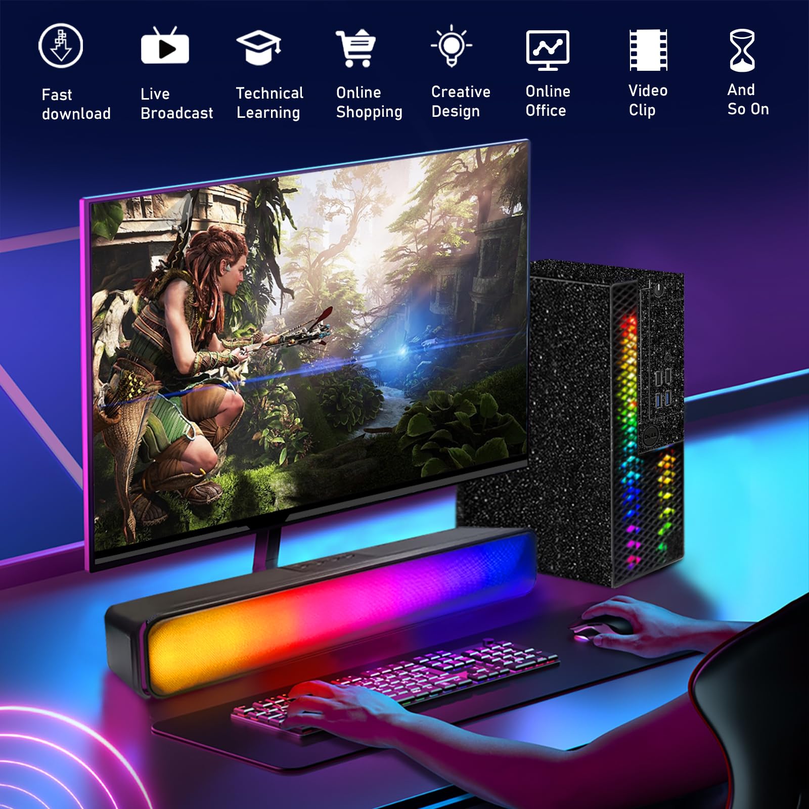 Dell RGB Gaming PC - Intel i5, GT 1030, 16GB RAM for Esports & Streaming