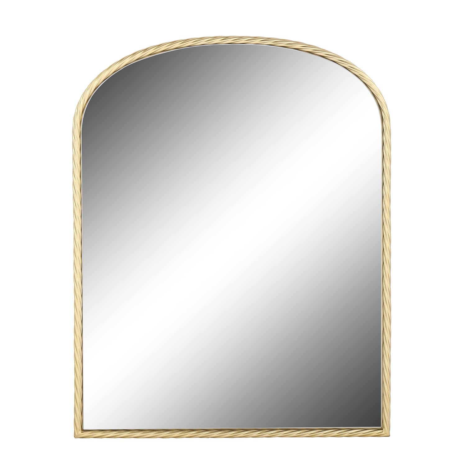 24x31 Inch Gold Twisted Metal Frame Arch Wall Mirror - Elegant Home Decor for Living Room, Bedroom, or Entryway