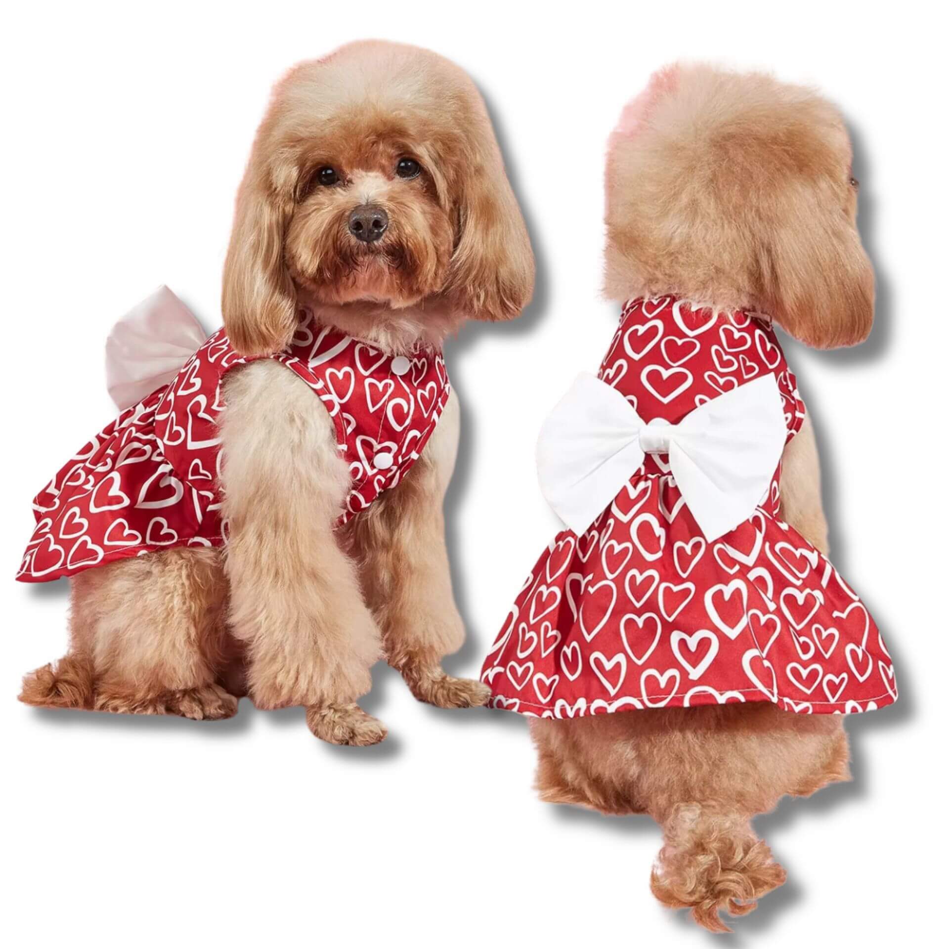 Heart Dog Dress for Small Dog Breeds - Cute & Comfortable Pet Apparel for Daily Walks & Special Occasions