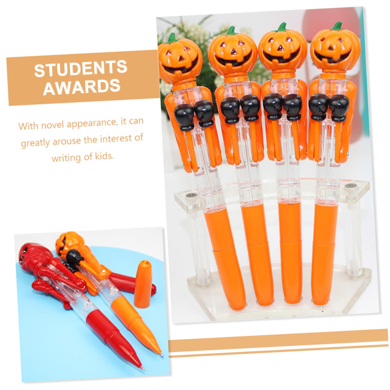 DIYEAH 4-Pack Cute Gel Ballpoint Pens - Smooth Writing Adorable Fun Pens for School, Office & Journaling - Perfect Student Gift & Pumpkin Prize Pens