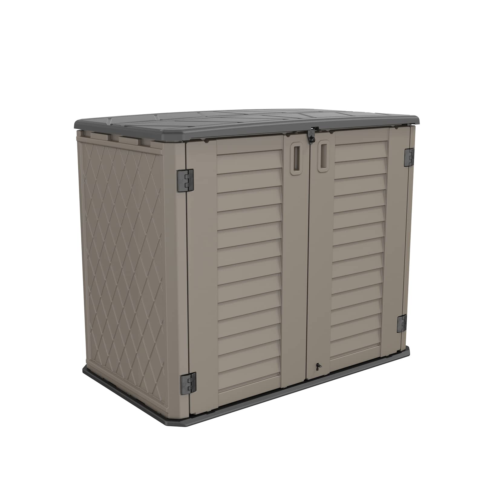 HOMSPARK 26 cu.ft Large Weatherproof Outdoor Storage Shed - Heavy Duty Horizontal Storage Cabinet for Lawn Mowers, Patio Furniture, Garden Tools & Backyard Accessories - Perfect for Backyards, Patios & Garages