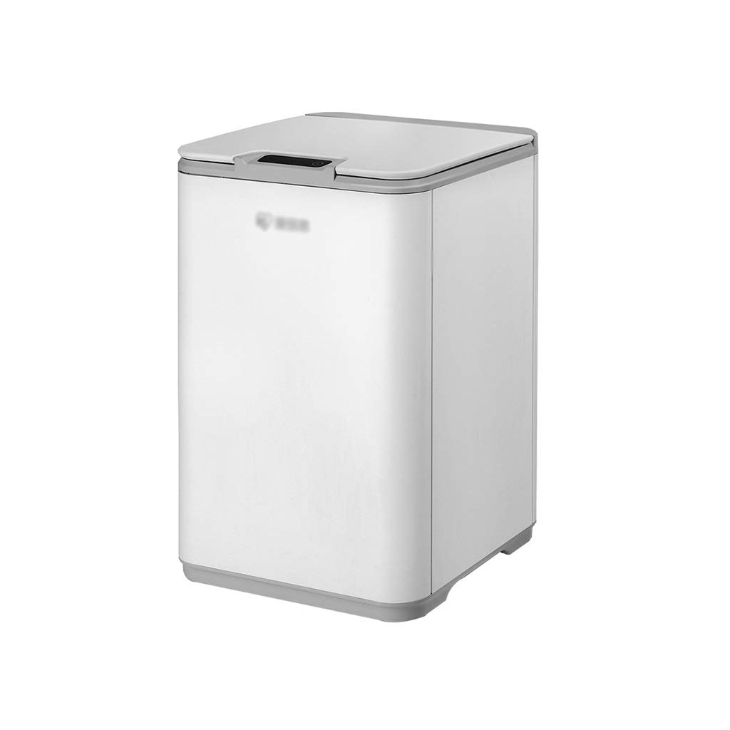 Automatic Sensor Trash Can for Kitchen - Hands-Free Rectangle Garbage Bin with Battery Power (Batteries Not Included) - White - Perfect for Home, Office, and Restaurant Use